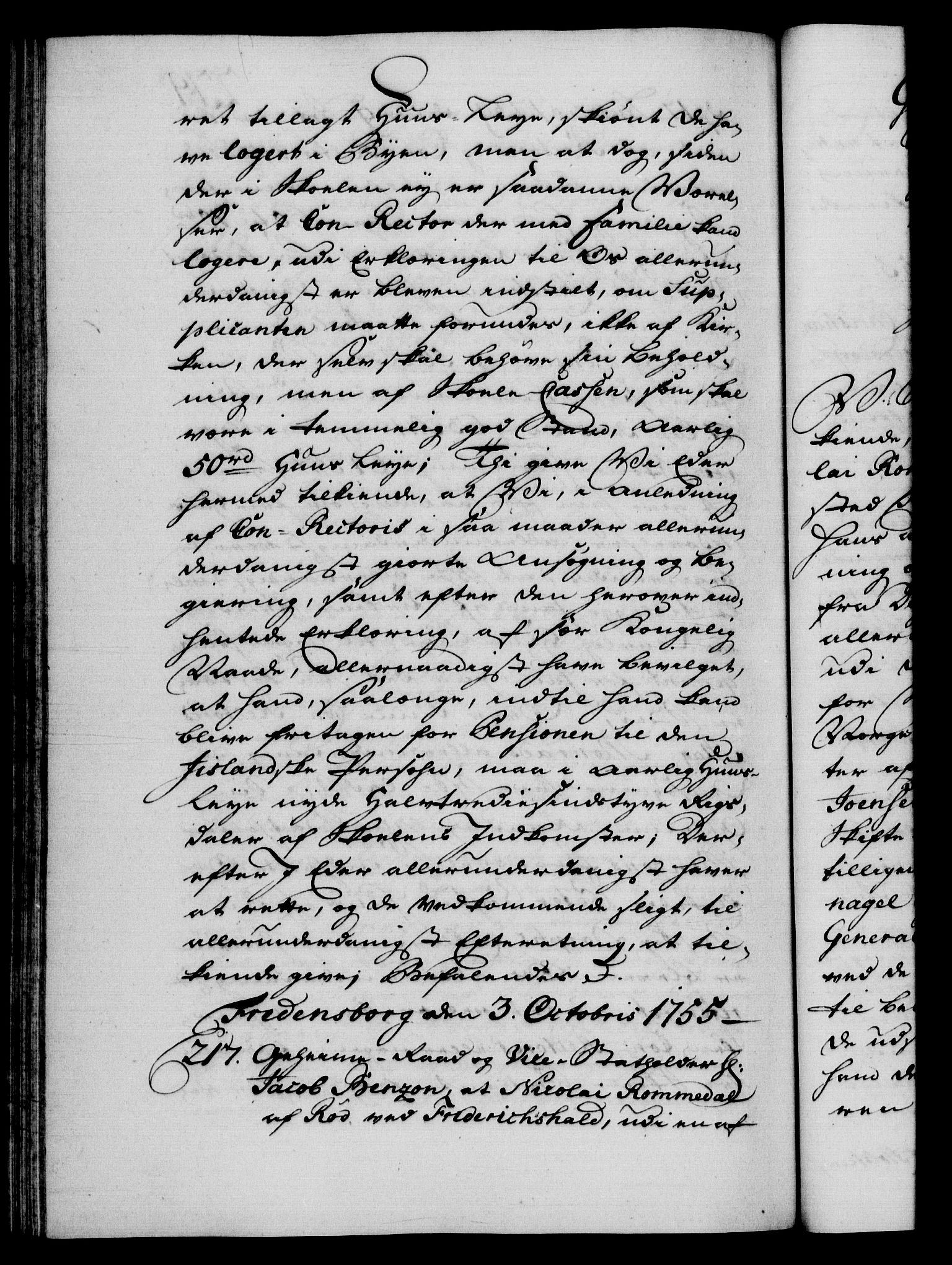 Danske Kanselli 1572-1799, AV/RA-EA-3023/F/Fc/Fca/Fcab/L0035: Norske tegnelser, 1755-1756, s. 279b