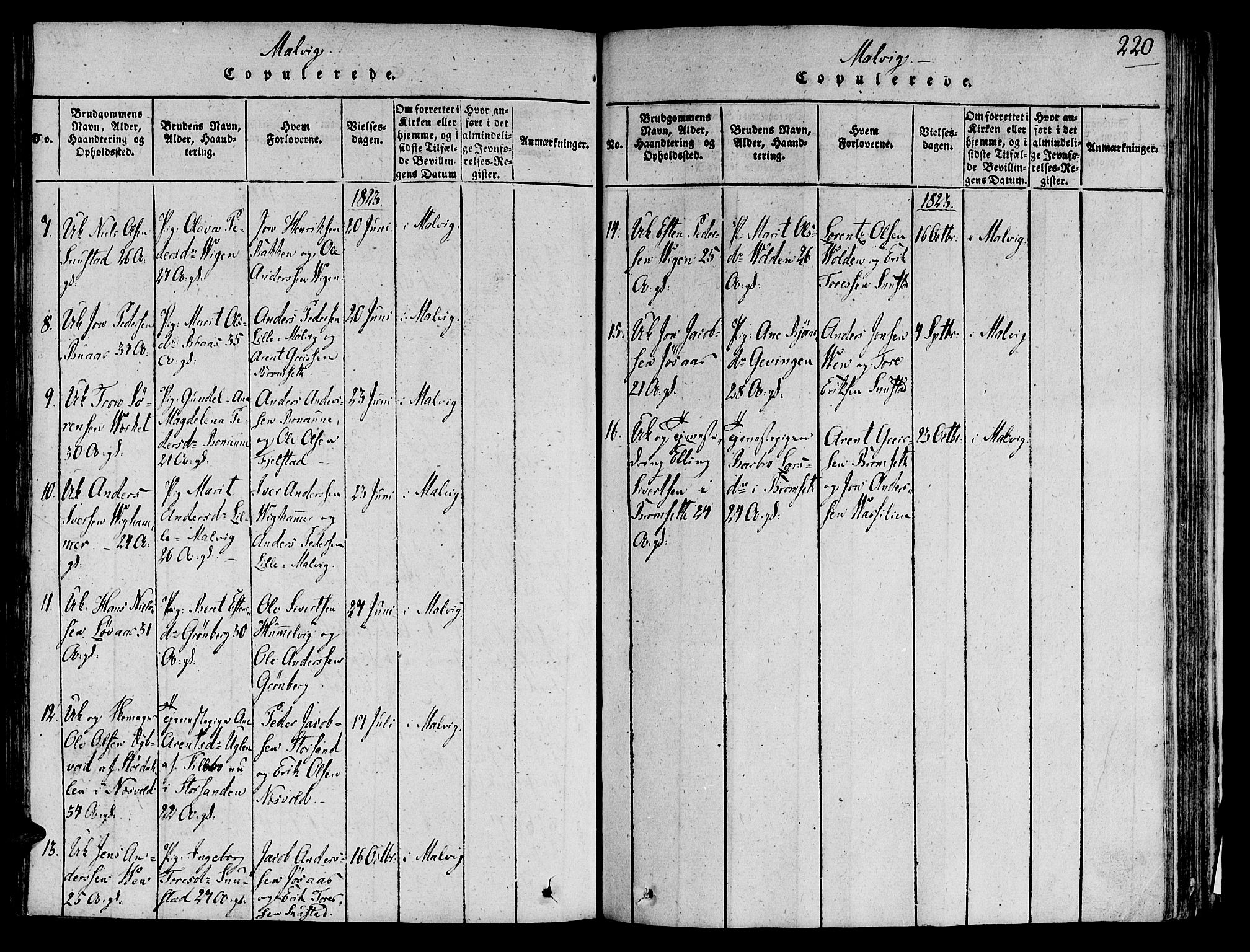 Ministerialprotokoller, klokkerbøker og fødselsregistre - Sør-Trøndelag, SAT/A-1456/606/L0284: Ministerialbok nr. 606A03 /2, 1819-1823, s. 220