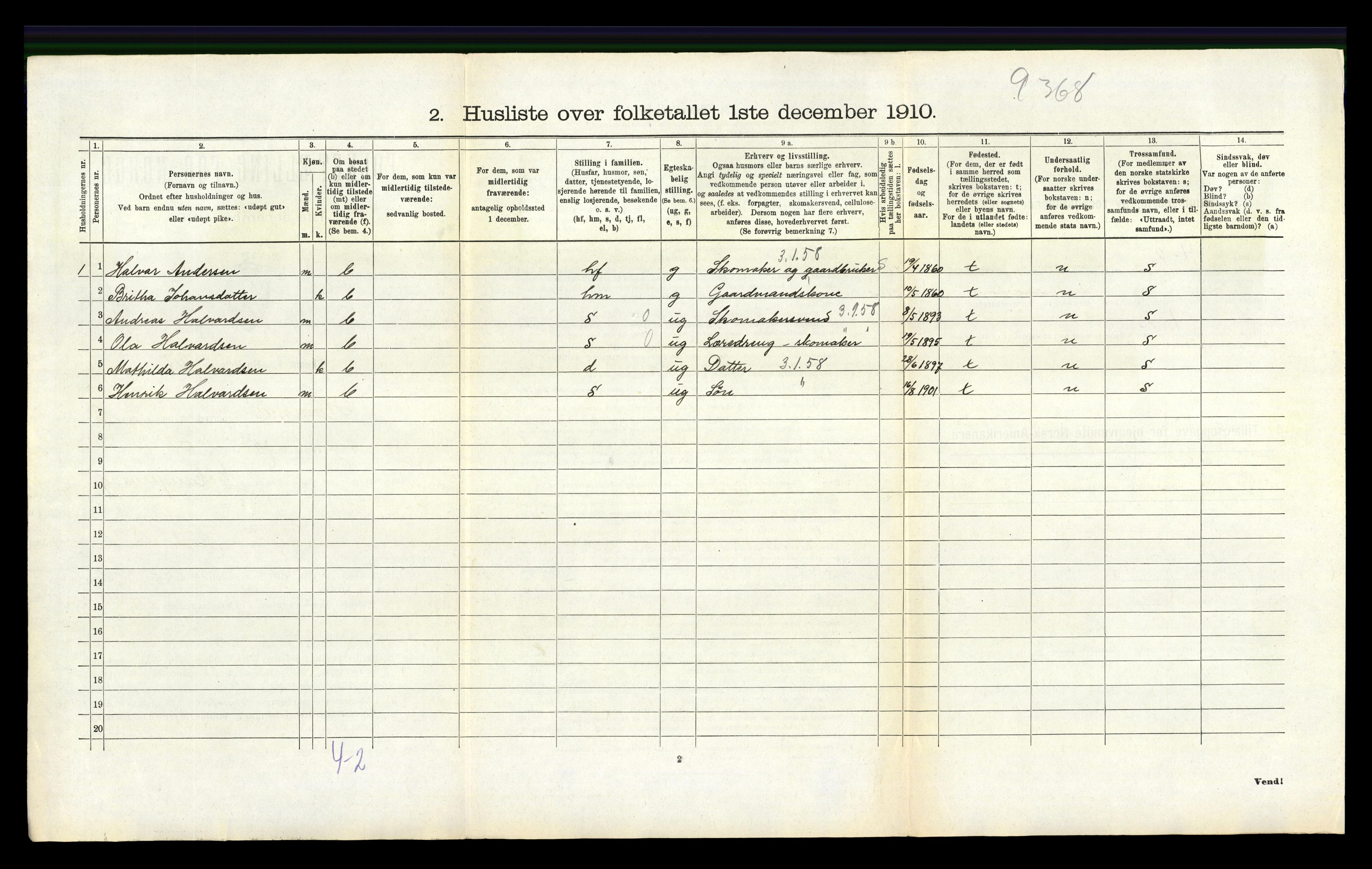RA, Folketelling 1910 for 1254 Hamre herred, 1910, s. 395