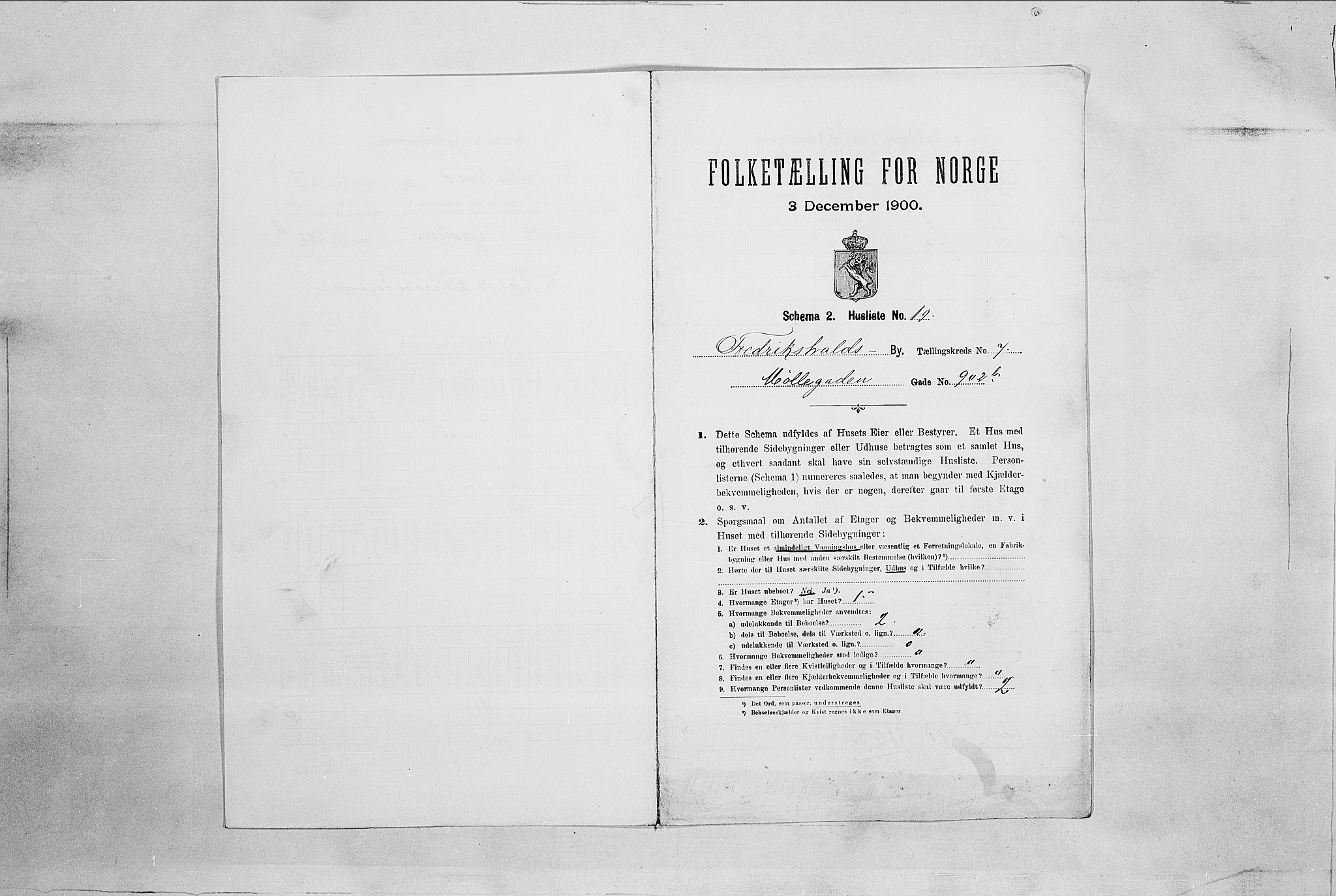 SAO, Folketelling 1900 for 0101 Fredrikshald kjøpstad, 1900