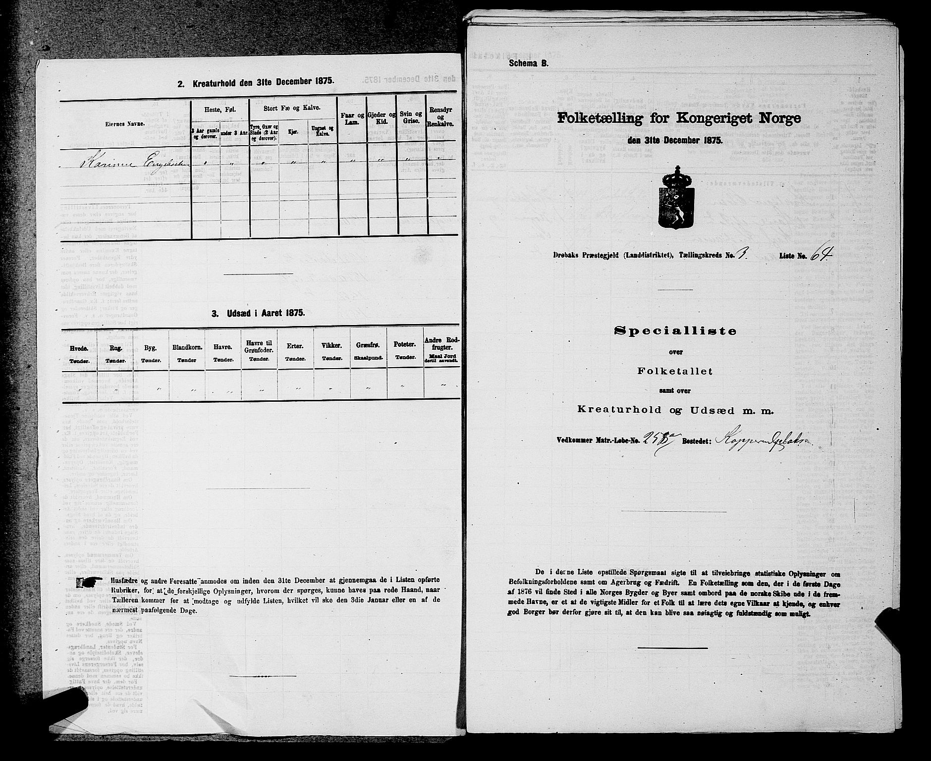 RA, Folketelling 1875 for 0215L Drøbak prestegjeld, Frogn sokn, 1875, s. 476