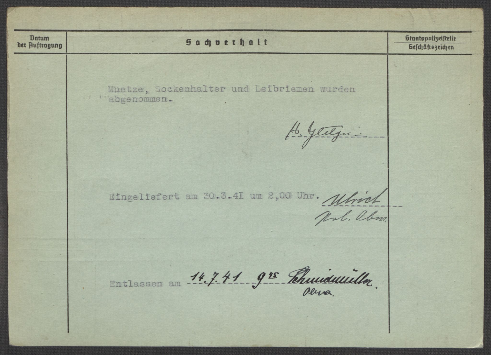 Befehlshaber der Sicherheitspolizei und des SD, RA/RAFA-5969/E/Ea/Eaa/L0010: Register over norske fanger i Møllergata 19: Sø-Å, 1940-1945, s. 1165