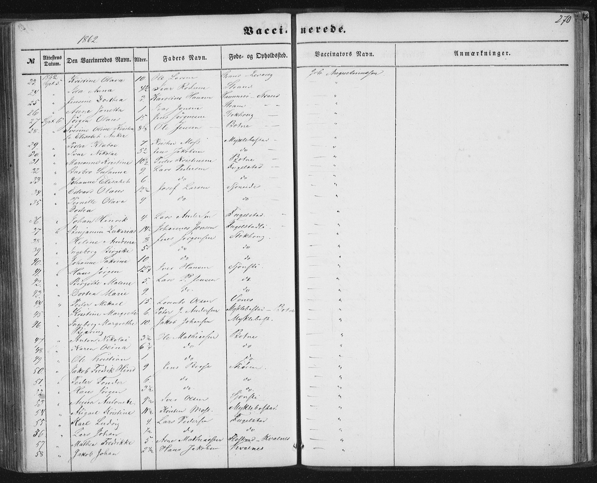 Ministerialprotokoller, klokkerbøker og fødselsregistre - Nordland, AV/SAT-A-1459/838/L0550: Ministerialbok nr. 838A08, 1855-1865, s. 270