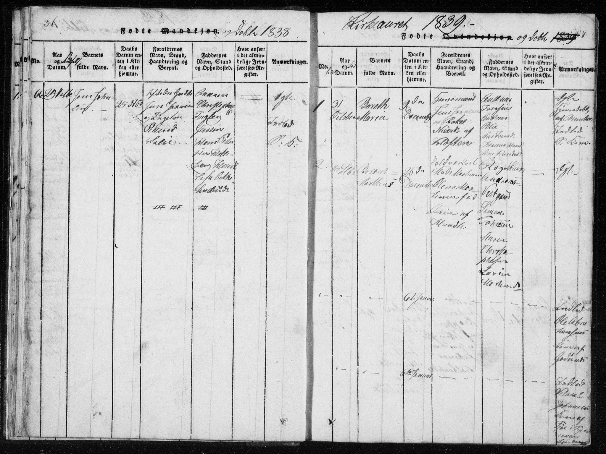 Ministerialprotokoller, klokkerbøker og fødselsregistre - Nordland, AV/SAT-A-1459/801/L0027: Klokkerbok nr. 801C02, 1835-1845, s. 56-57