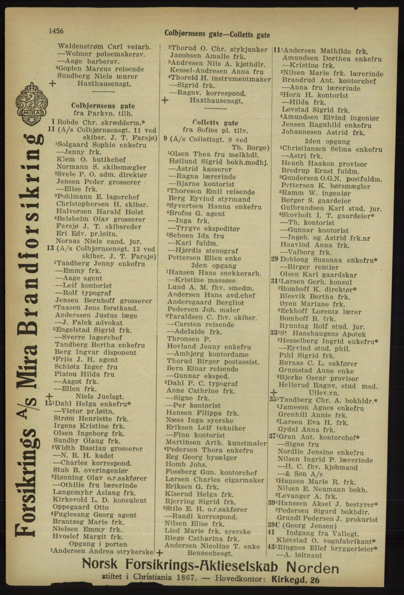 Kristiania/Oslo adressebok, PUBL/-, 1918, s. 1609