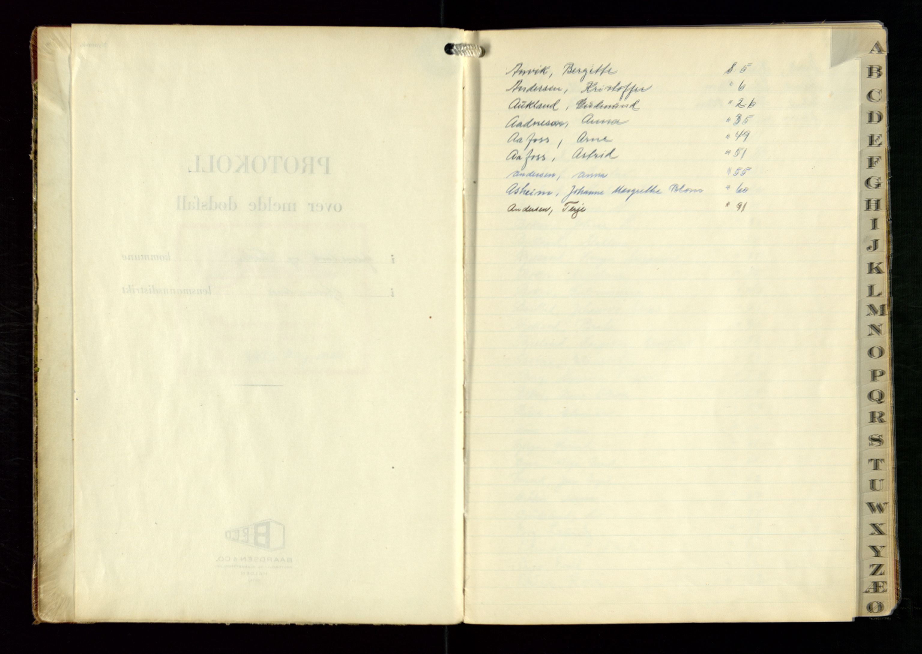 Hjelmeland lensmannskontor, SAST/A-100439/Ggb/L0005: "Protokoll over melde dødsfall i Hjelmeland lensmannsdistrikt", 1951-1962