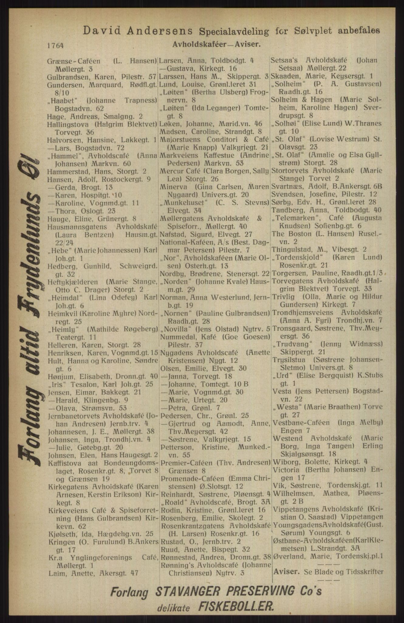 Kristiania/Oslo adressebok, PUBL/-, 1914, s. 1764