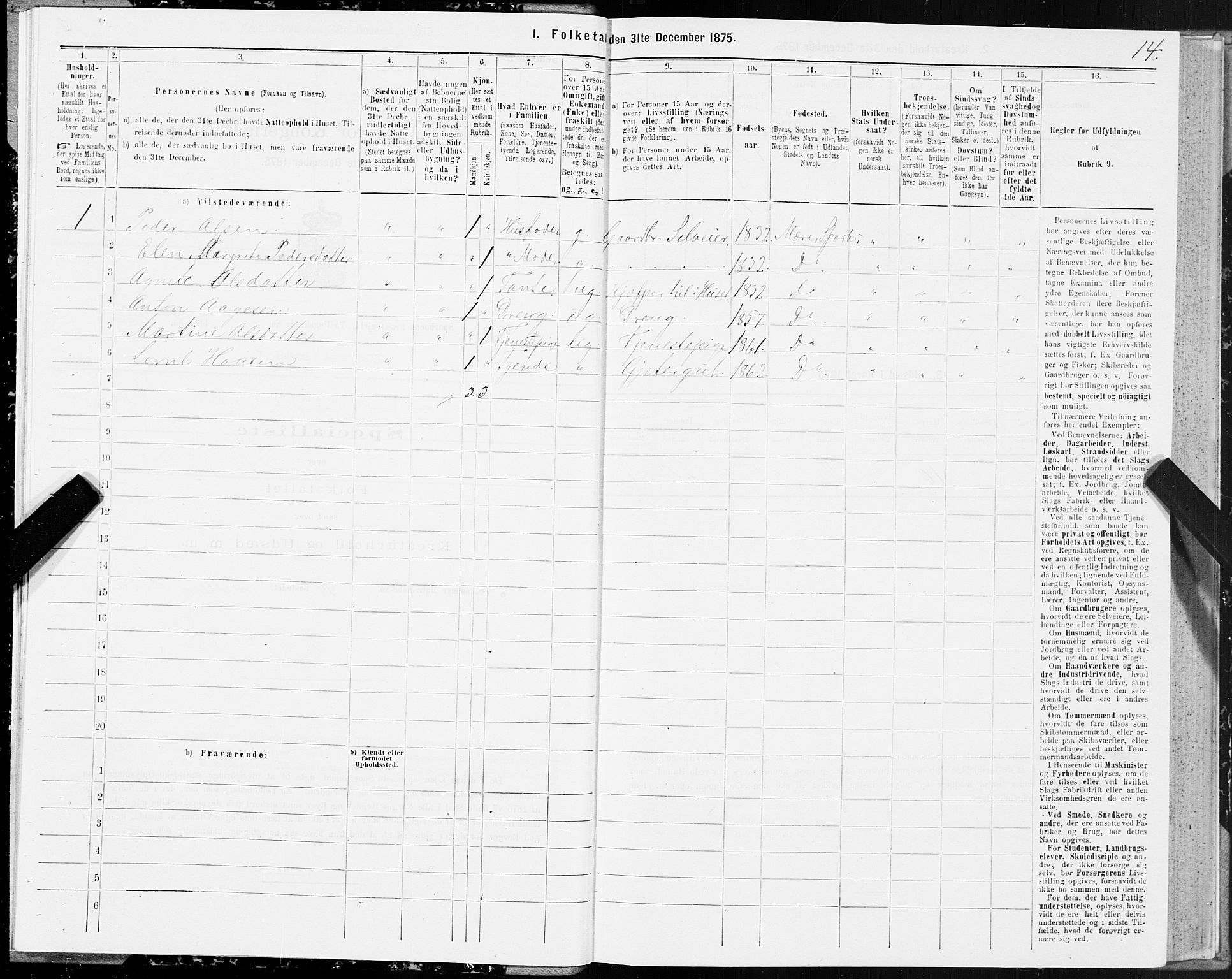 SAT, Folketelling 1875 for 1731P Sparbu prestegjeld, 1875, s. 1014