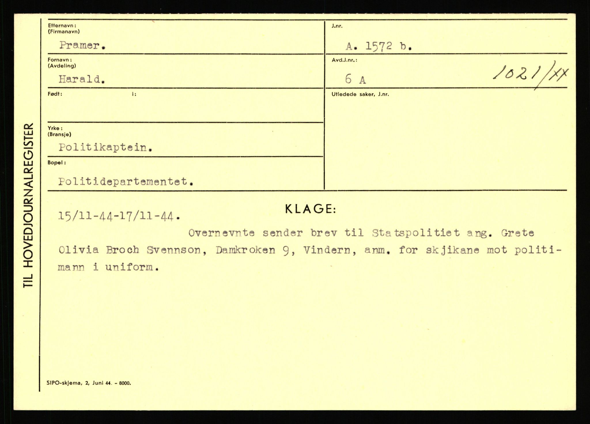 Statspolitiet - Hovedkontoret / Osloavdelingen, AV/RA-S-1329/C/Ca/L0012: Oanæs - Quistgaard	, 1943-1945, s. 4742