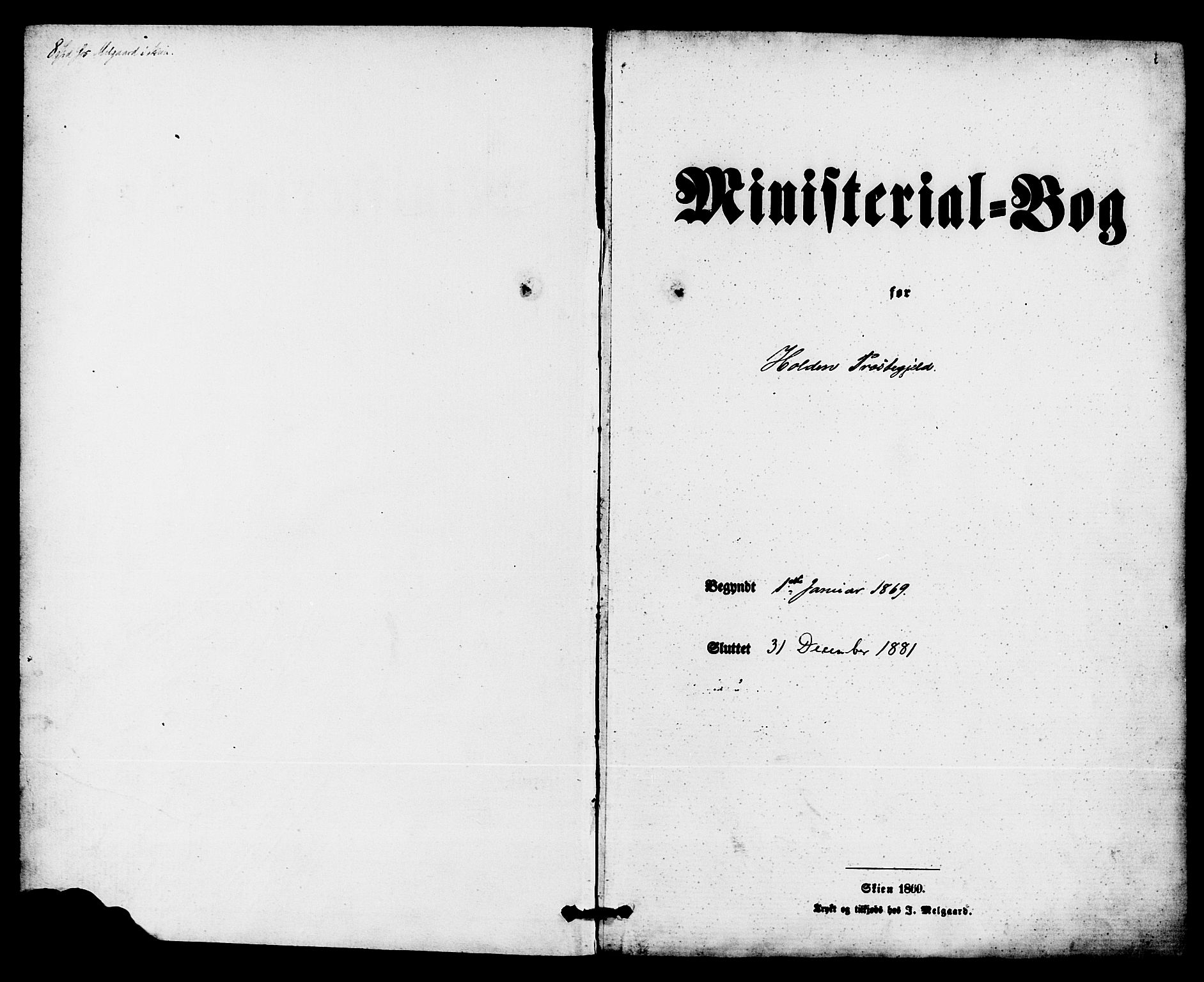 Holla kirkebøker, SAKO/A-272/F/Fa/L0007: Ministerialbok nr. 7, 1869-1881, s. 1