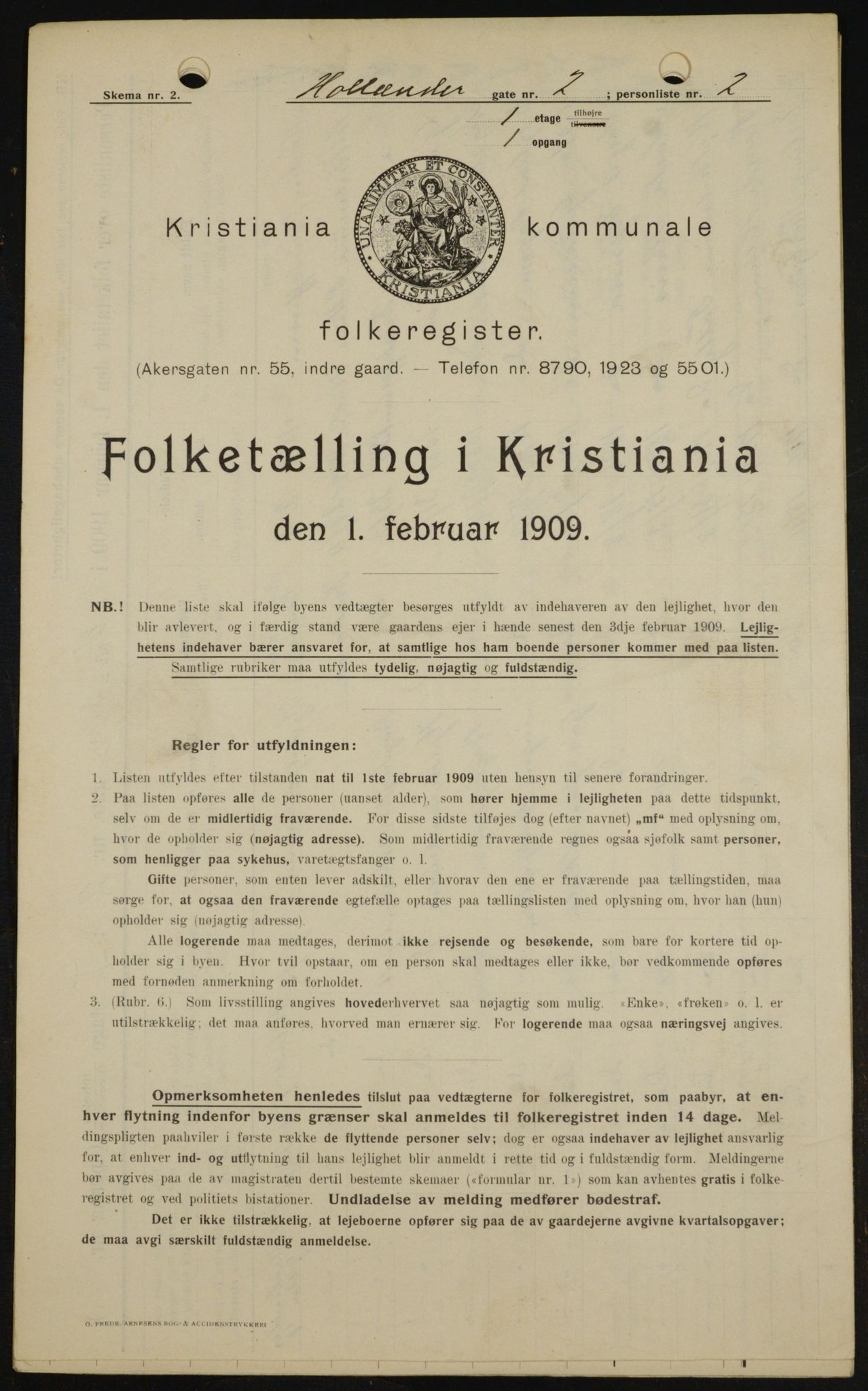 OBA, Kommunal folketelling 1.2.1909 for Kristiania kjøpstad, 1909, s. 36828