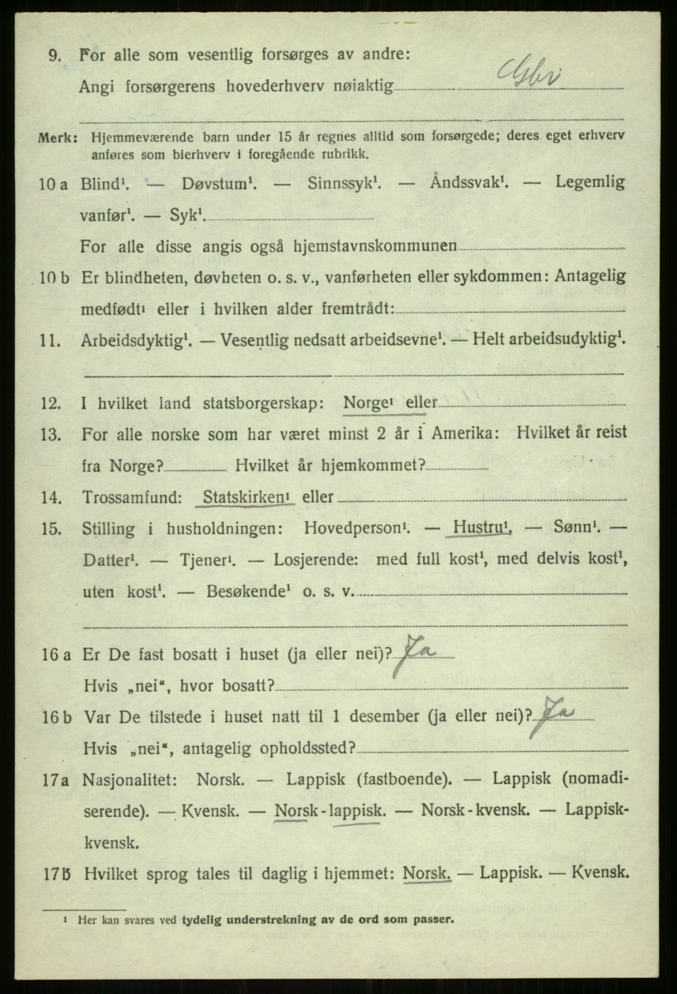 SATØ, Folketelling 1920 for 1933 Balsfjord herred, 1920, s. 3203