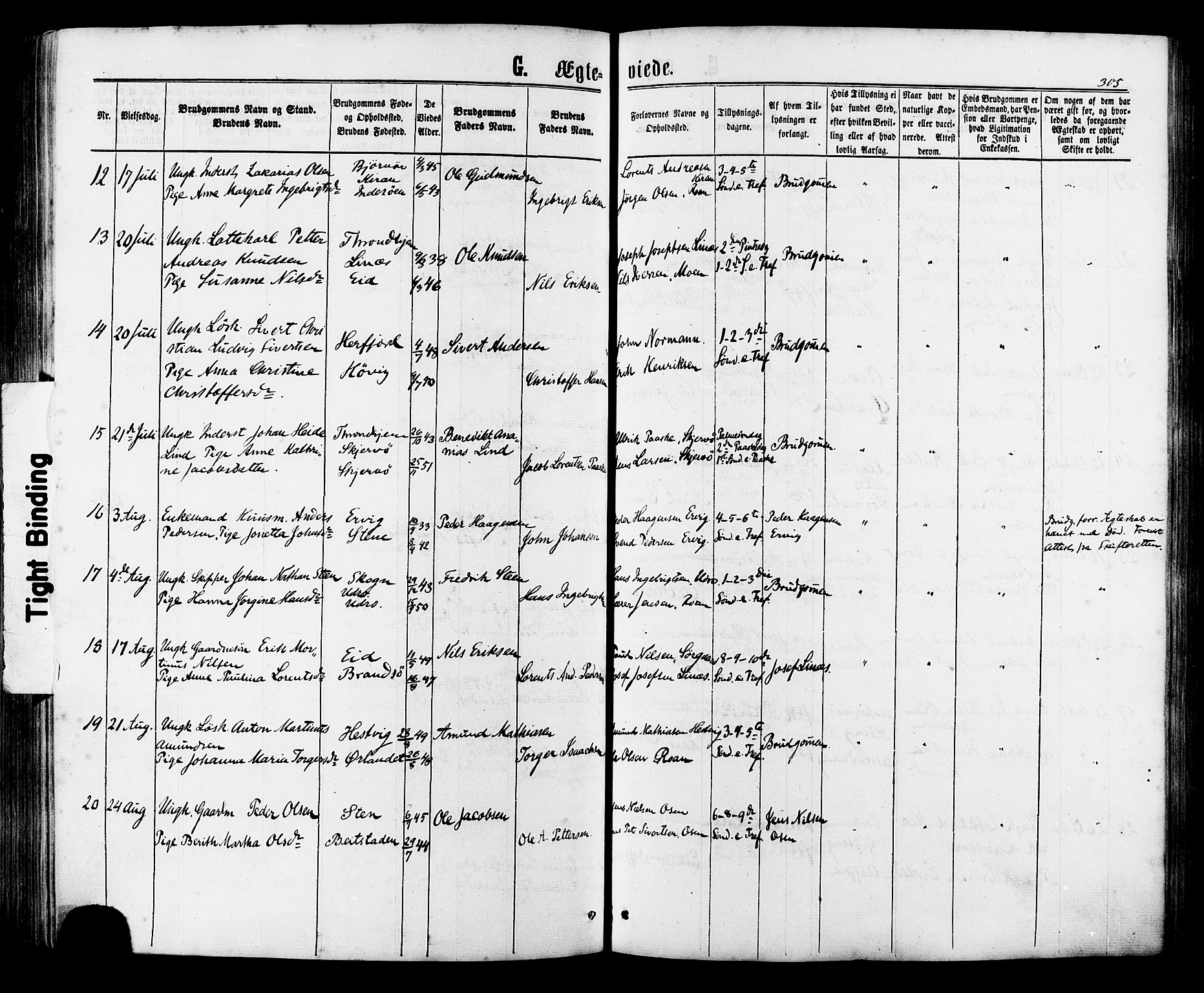 Ministerialprotokoller, klokkerbøker og fødselsregistre - Sør-Trøndelag, SAT/A-1456/657/L0706: Ministerialbok nr. 657A07, 1867-1878, s. 305
