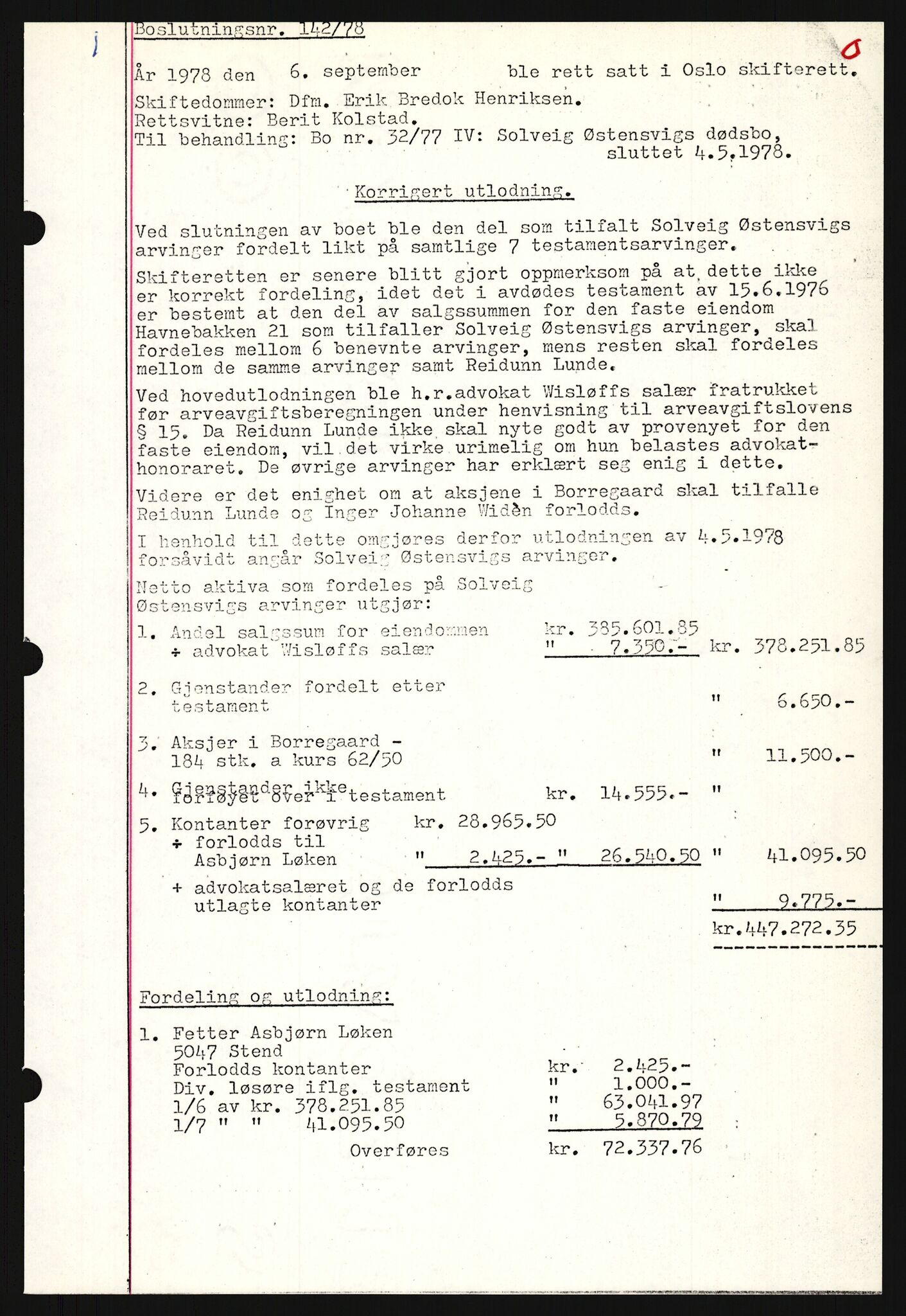 Oslo skifterett, AV/SAO-A-10383/H/Hd/Hdi/L0004: Utlodningsprotokoll, 1978-1979