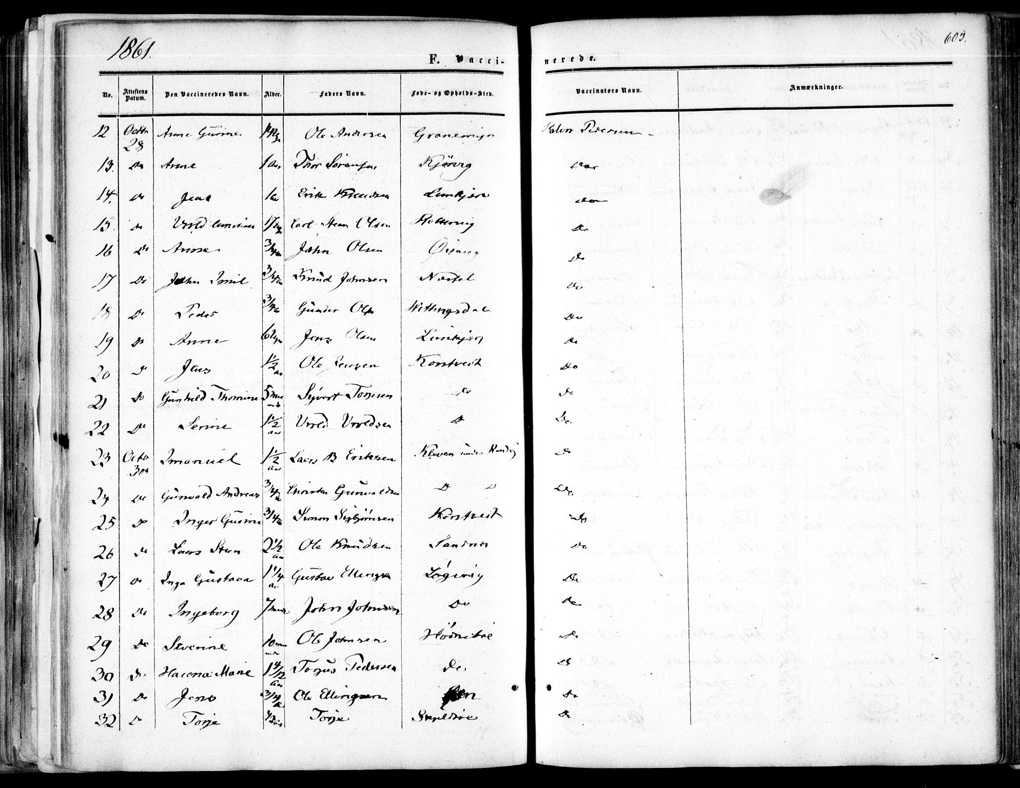 Søndeled sokneprestkontor, SAK/1111-0038/F/Fa/L0003: Ministerialbok nr. A 3, 1861-1879, s. 603