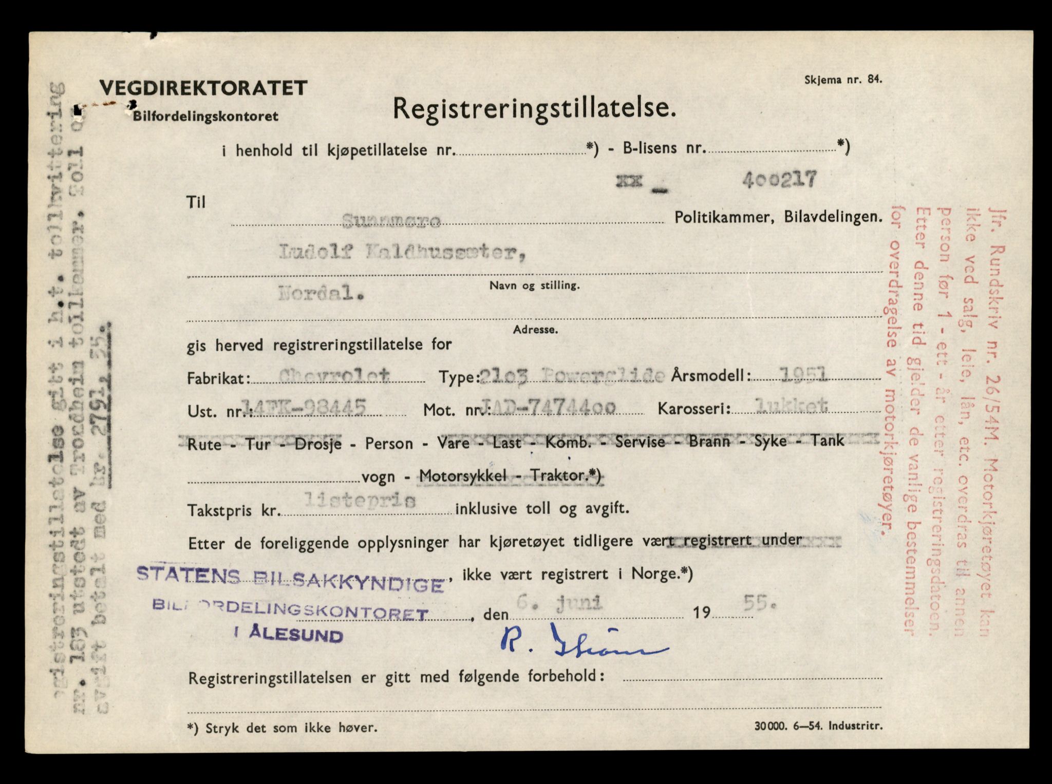 Møre og Romsdal vegkontor - Ålesund trafikkstasjon, SAT/A-4099/F/Fe/L0048: Registreringskort for kjøretøy T 14721 - T 14863, 1927-1998, s. 1645