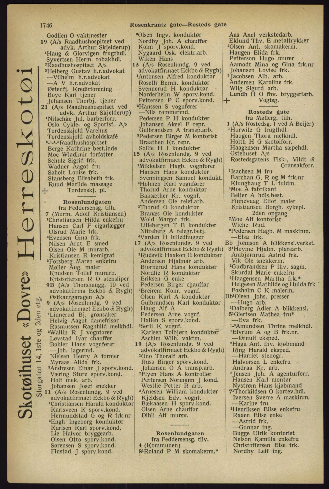 Kristiania/Oslo adressebok, PUBL/-, 1927, s. 1746
