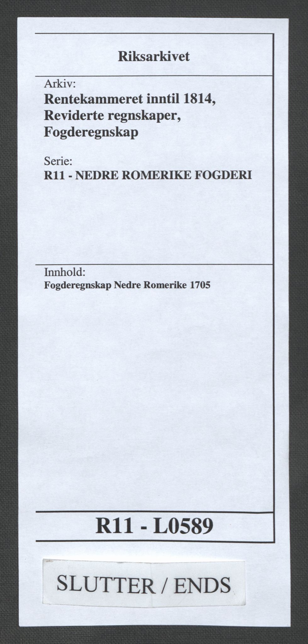 Rentekammeret inntil 1814, Reviderte regnskaper, Fogderegnskap, AV/RA-EA-4092/R11/L0589: Fogderegnskap Nedre Romerike, 1705, s. 339