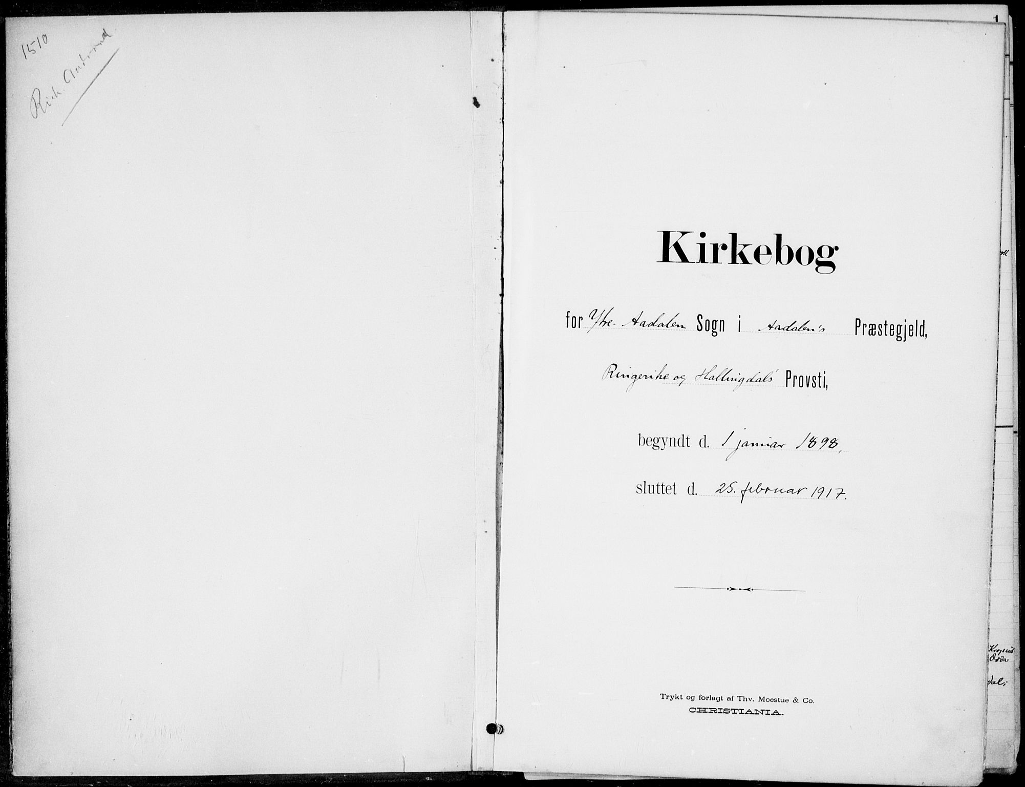 Ådal kirkebøker, AV/SAKO-A-248/F/Fb/L0002: Ministerialbok nr. II 2, 1898-1917