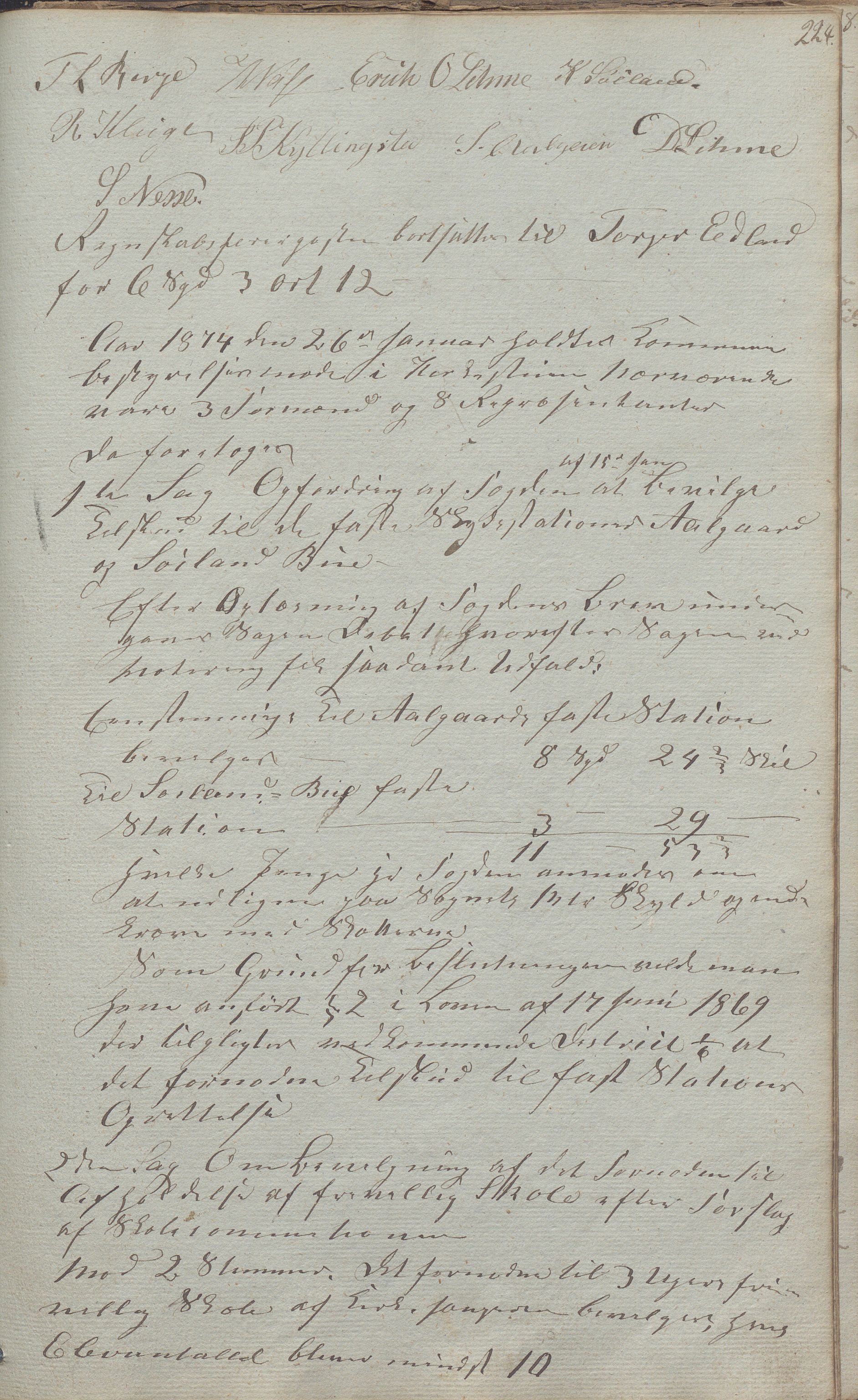Gjesdal kommune - Formannskapet, IKAR/K-101383/A/Aa/L0001: Møtebok, 1837-1875, s. 224a