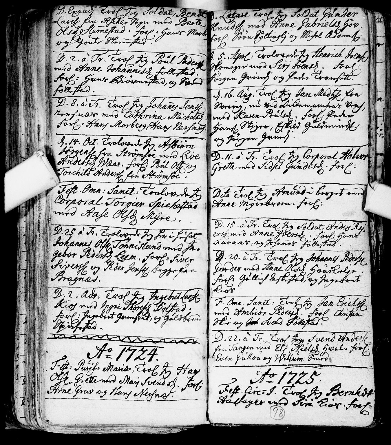 Røyken kirkebøker, SAKO/A-241/F/Fa/L0001: Ministerialbok nr. 1, 1701-1730, s. 98
