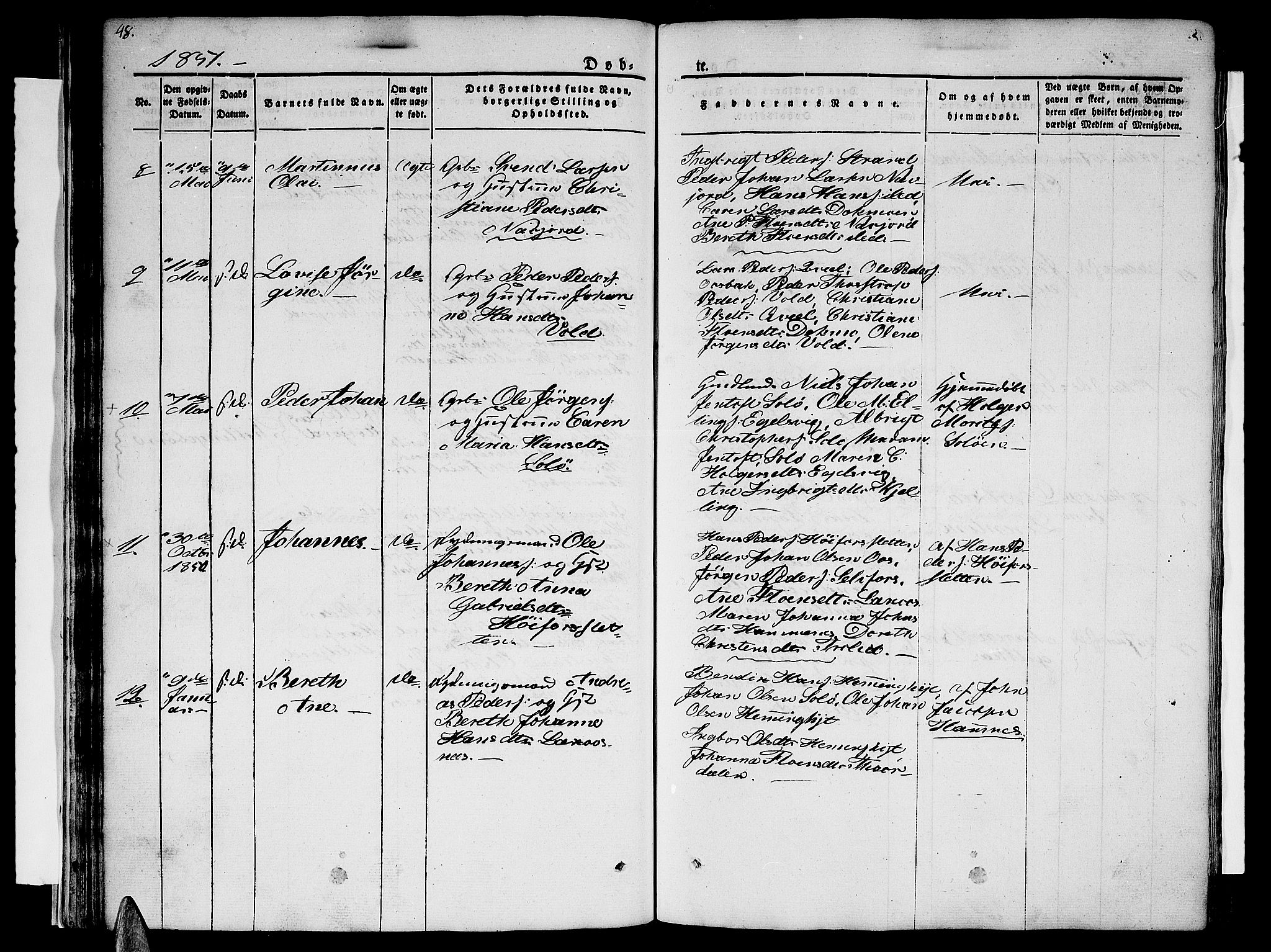 Ministerialprotokoller, klokkerbøker og fødselsregistre - Nordland, AV/SAT-A-1459/846/L0652: Klokkerbok nr. 846C02, 1841-1871, s. 48