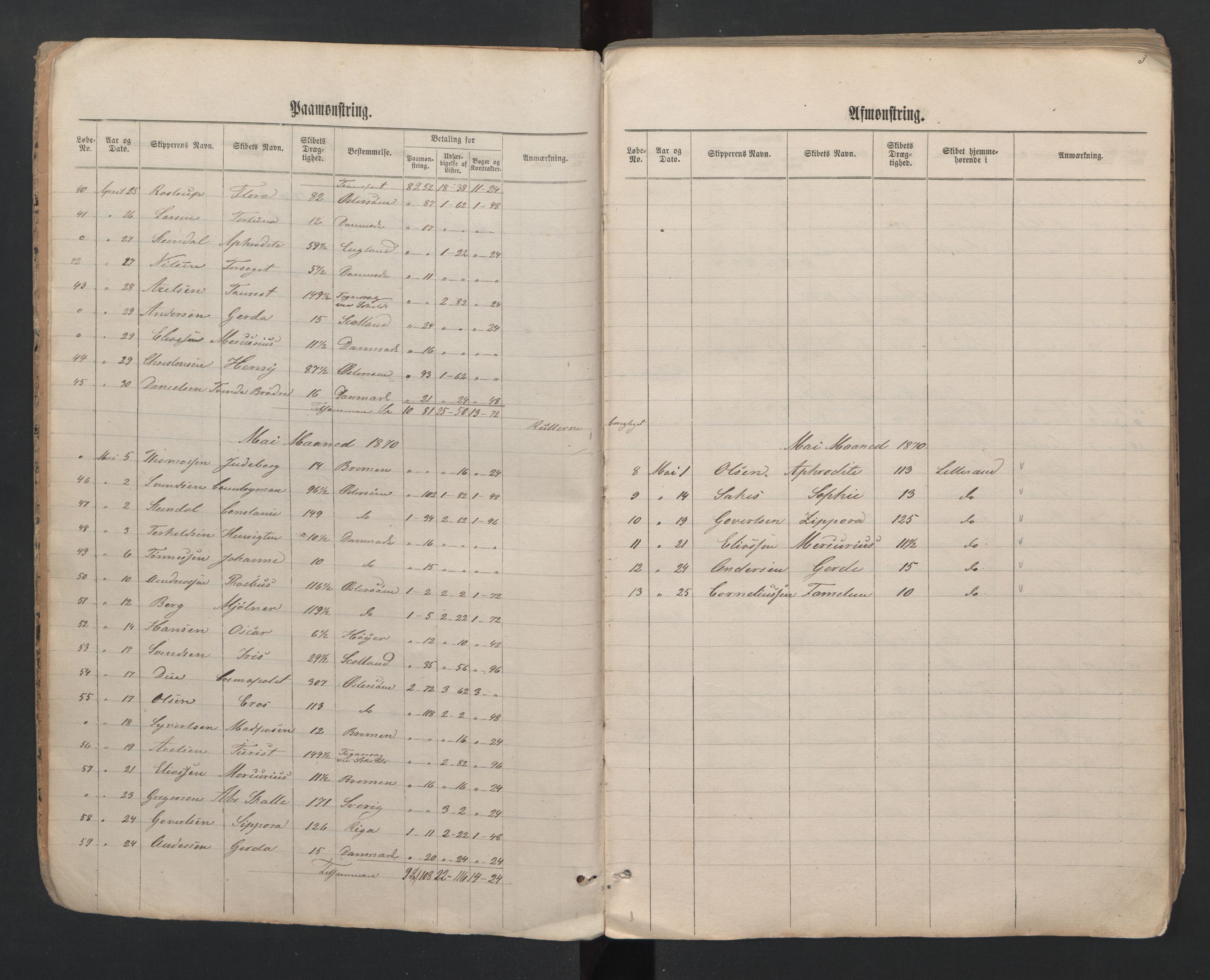 Lillesand mønstringskrets, AV/SAK-2031-0014/G/Ga/L0001: Mønstringsjournal, W-22, 1870-1897, s. 4
