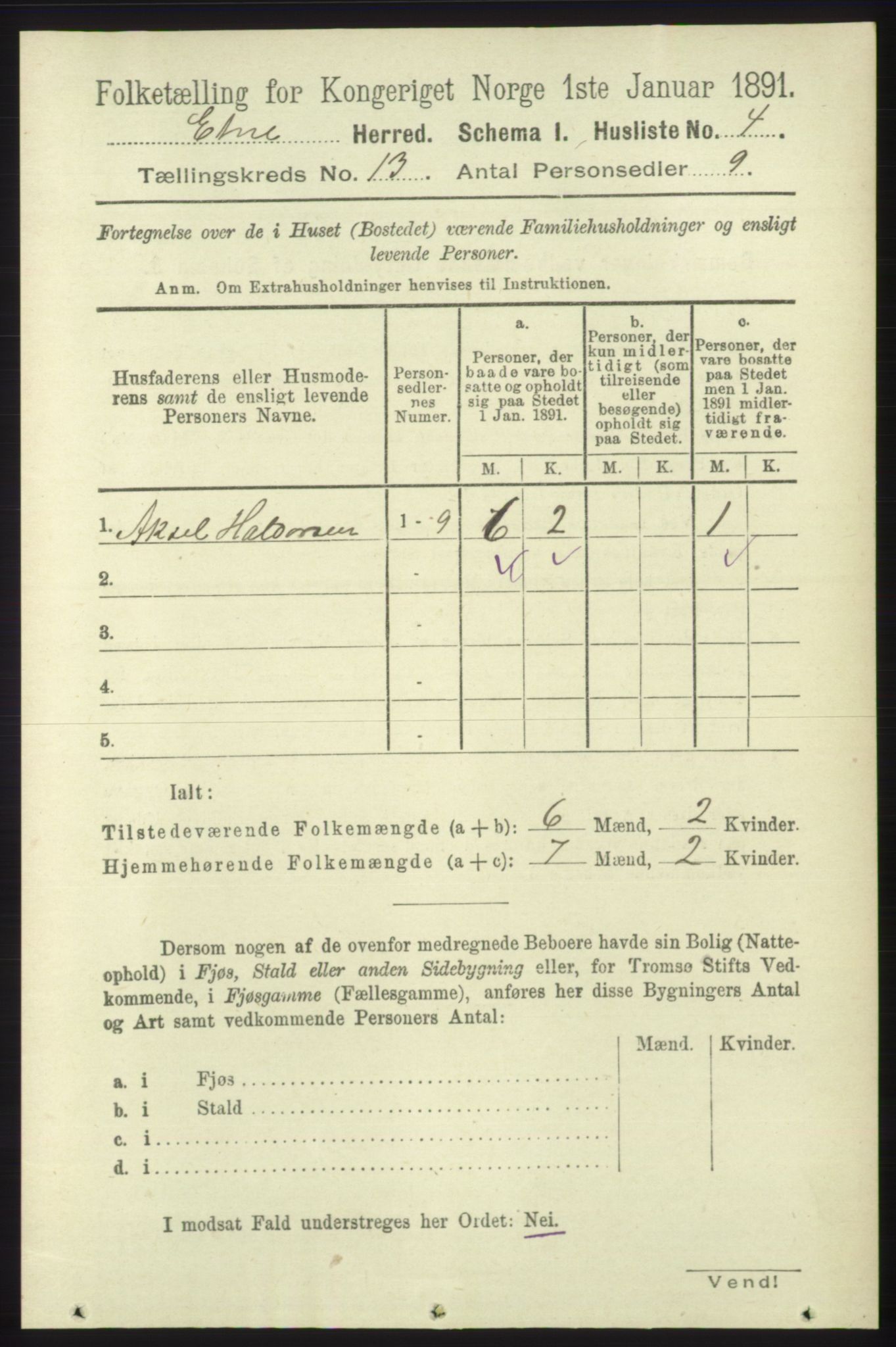 RA, Folketelling 1891 for 1211 Etne herred, 1891, s. 2690