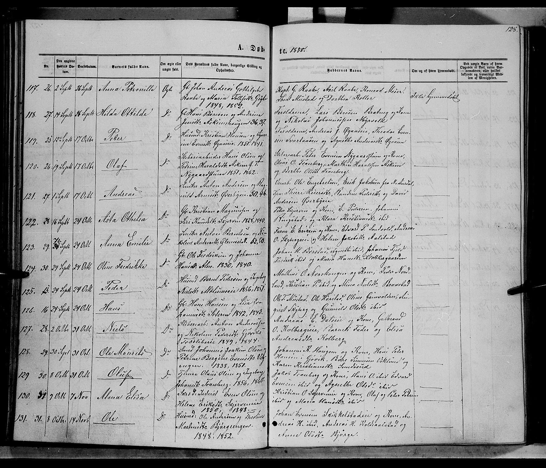 Vardal prestekontor, AV/SAH-PREST-100/H/Ha/Hab/L0006: Klokkerbok nr. 6, 1869-1881, s. 128