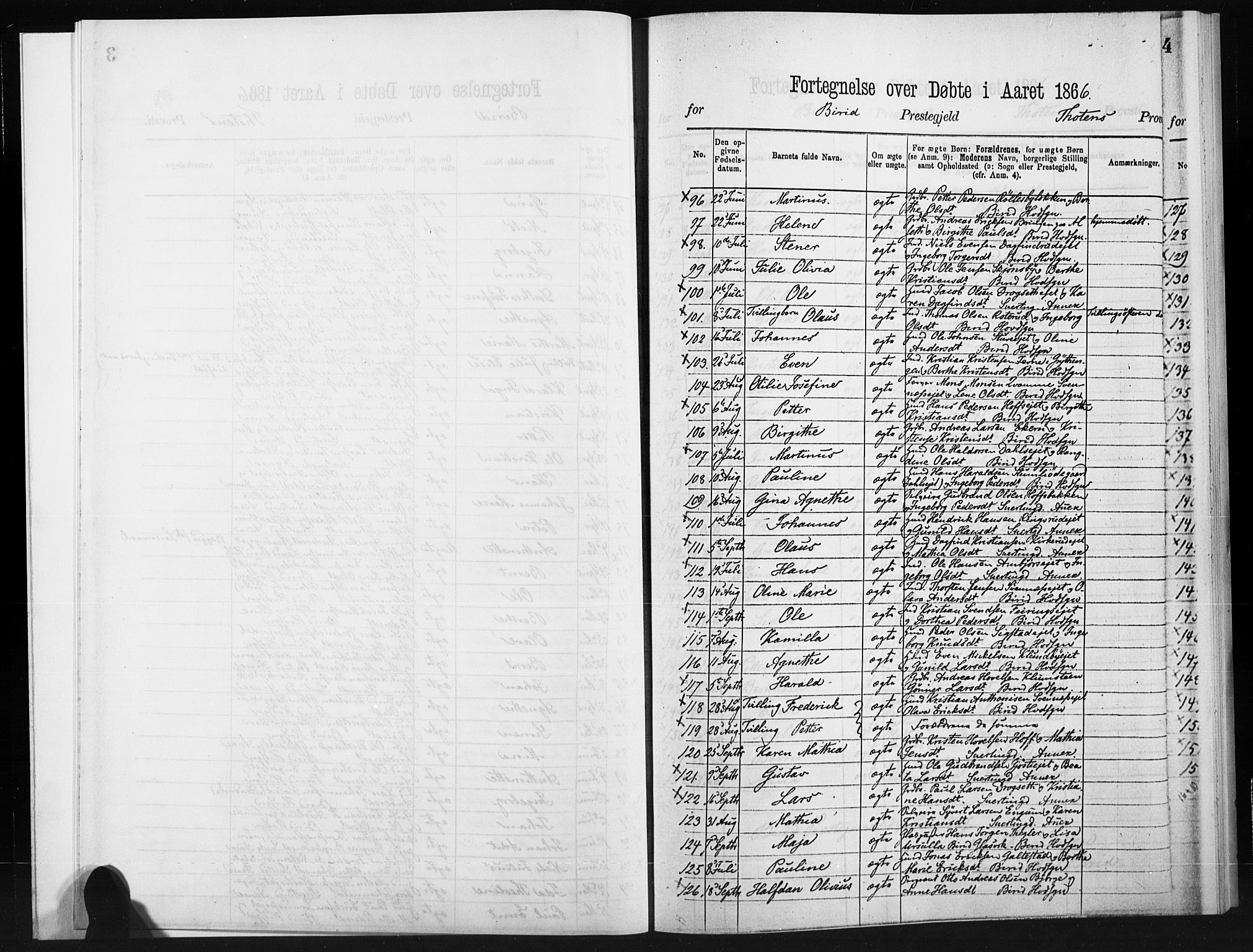 Statistisk sentralbyrå, Sosiodemografiske emner, Befolkning, RA/S-2228/D/Dd: Ministerialbok nr. -, 1866-1872, s. 4
