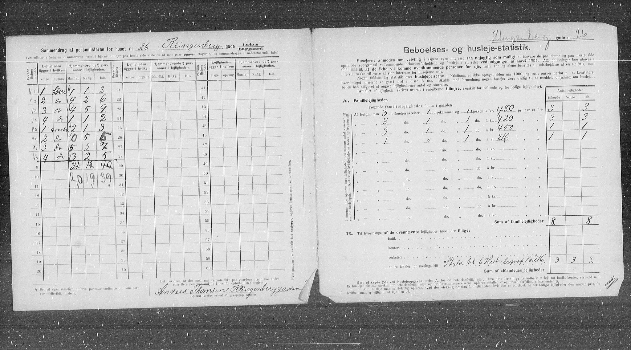 OBA, Kommunal folketelling 31.12.1905 for Kristiania kjøpstad, 1905, s. 27418