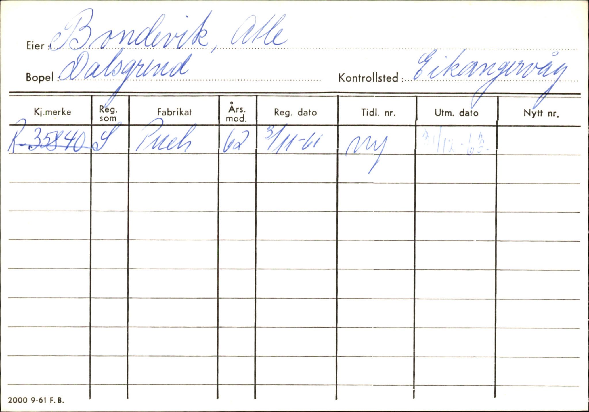 Statens vegvesen, Hordaland vegkontor, AV/SAB-A-5201/2/Ha/L0006: R-eierkort B, 1920-1971, s. 10