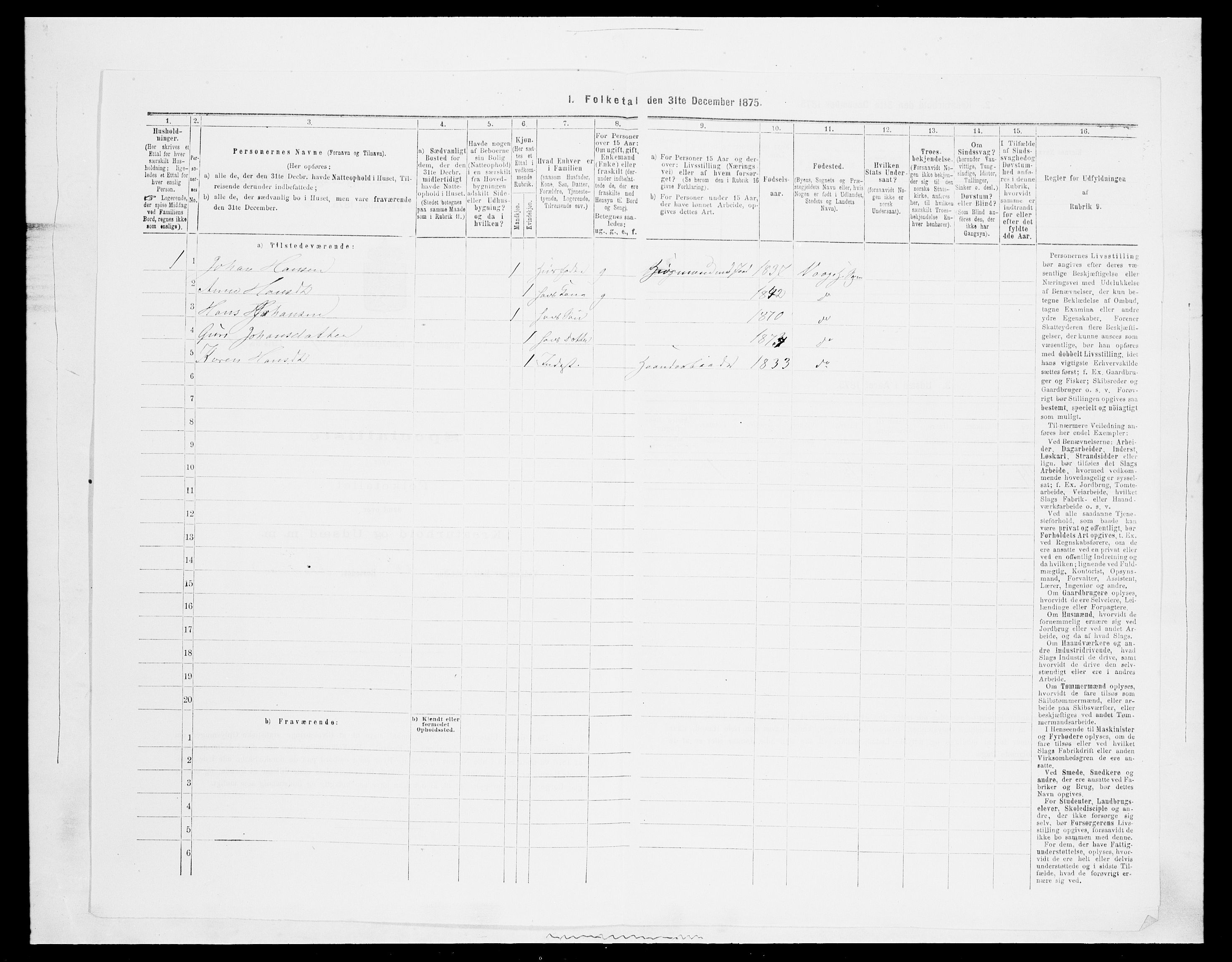 SAH, Folketelling 1875 for 0515P Vågå prestegjeld, 1875, s. 726