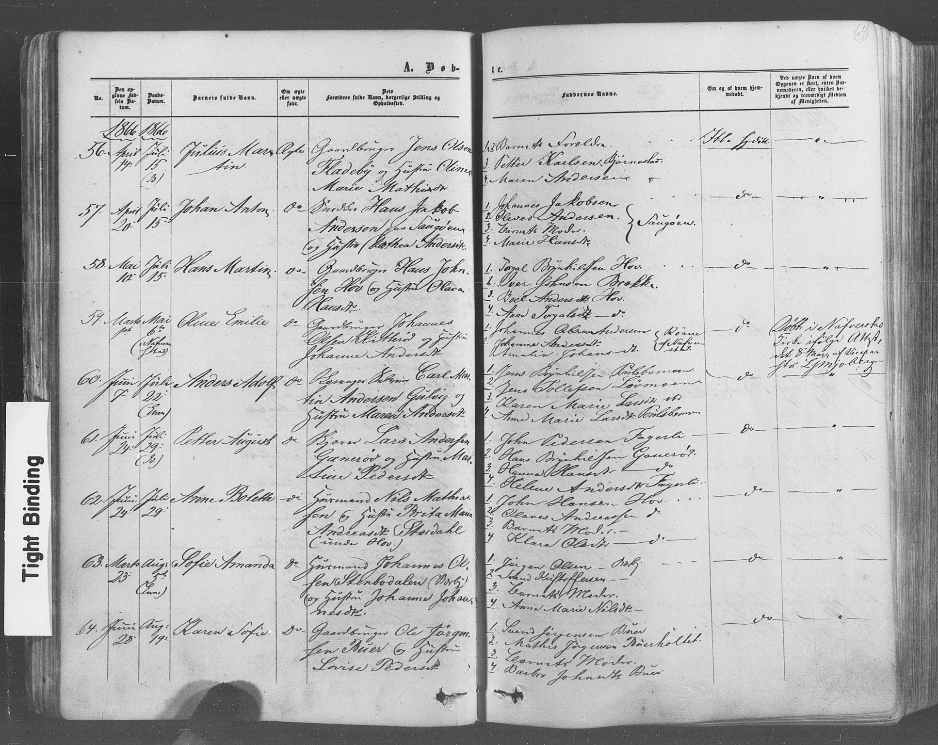 Idd prestekontor Kirkebøker, AV/SAO-A-10911/F/Fc/L0005: Ministerialbok nr. III 5, 1861-1877, s. 68