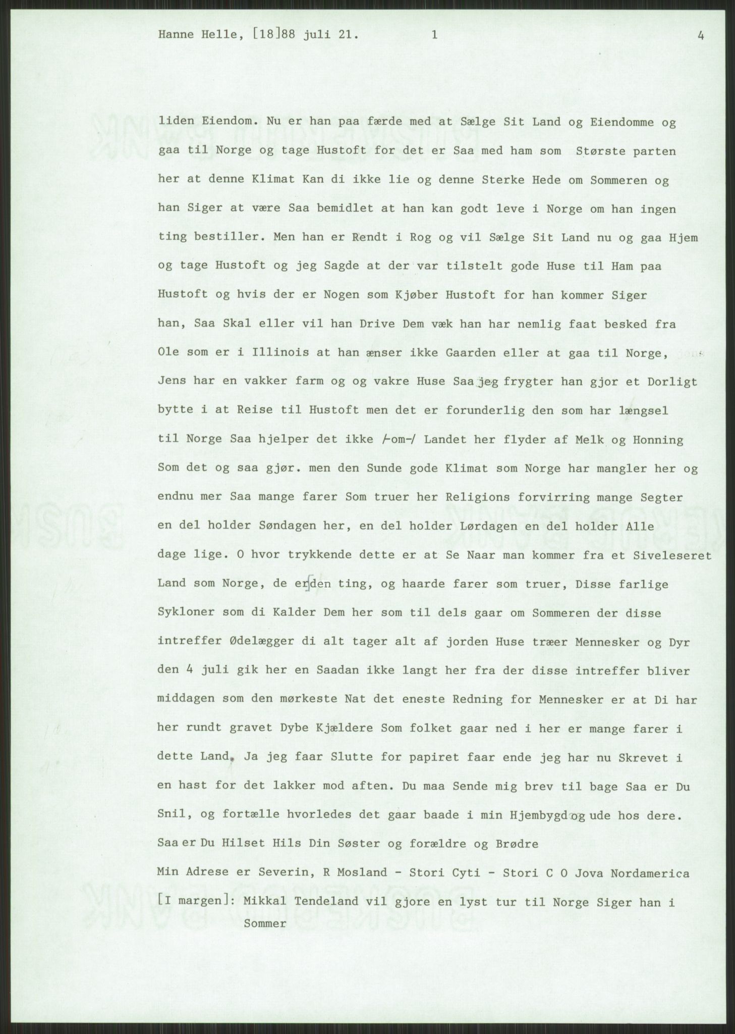 Samlinger til kildeutgivelse, Amerikabrevene, AV/RA-EA-4057/F/L0029: Innlån fra Rogaland: Helle - Tysvær, 1838-1914, s. 27