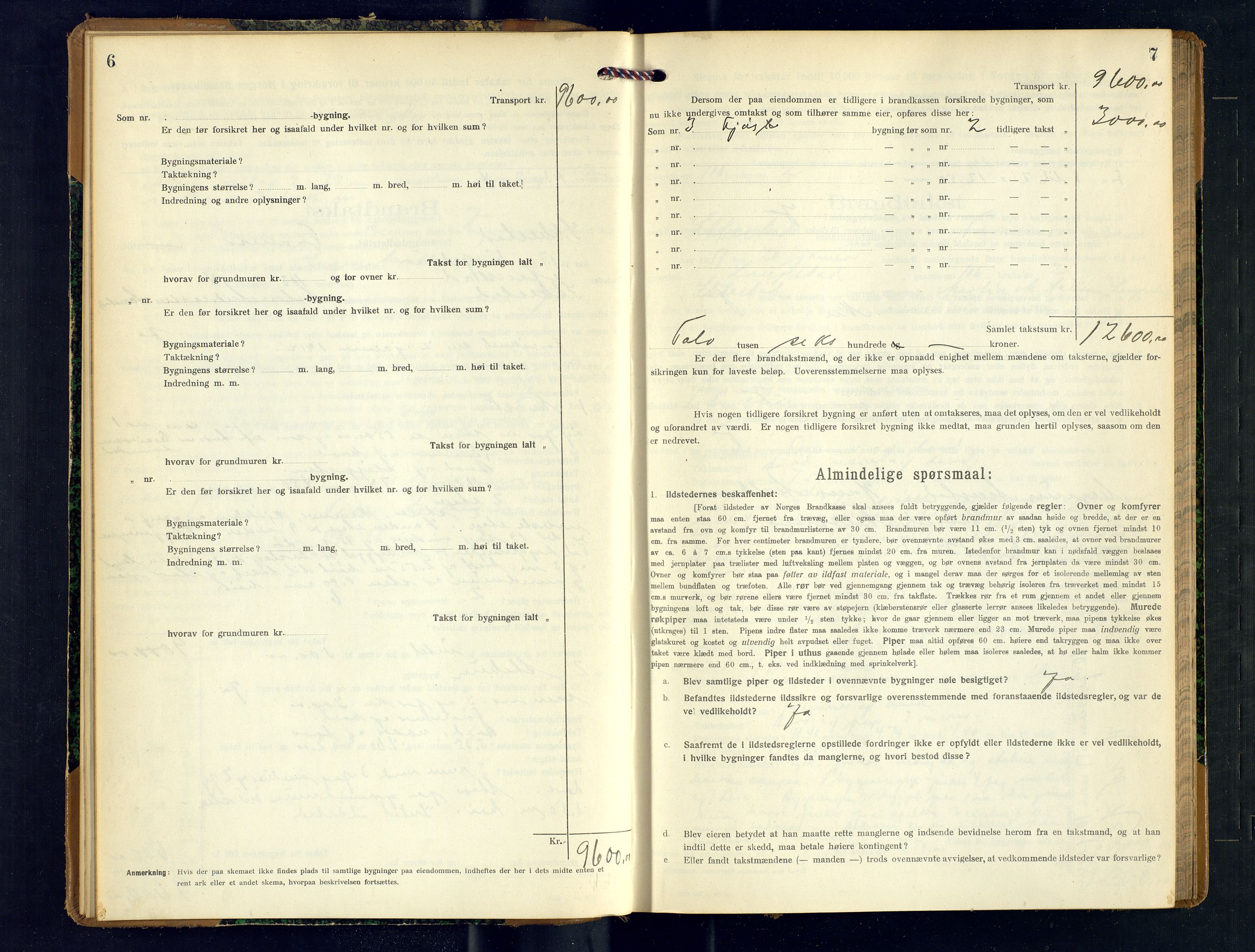 Ibestad lensmannskontor, AV/SATØ-S-1499/F/Fv/Fvh/L0276: Branntakstprotokoller, 1917-1918, s. 6-7