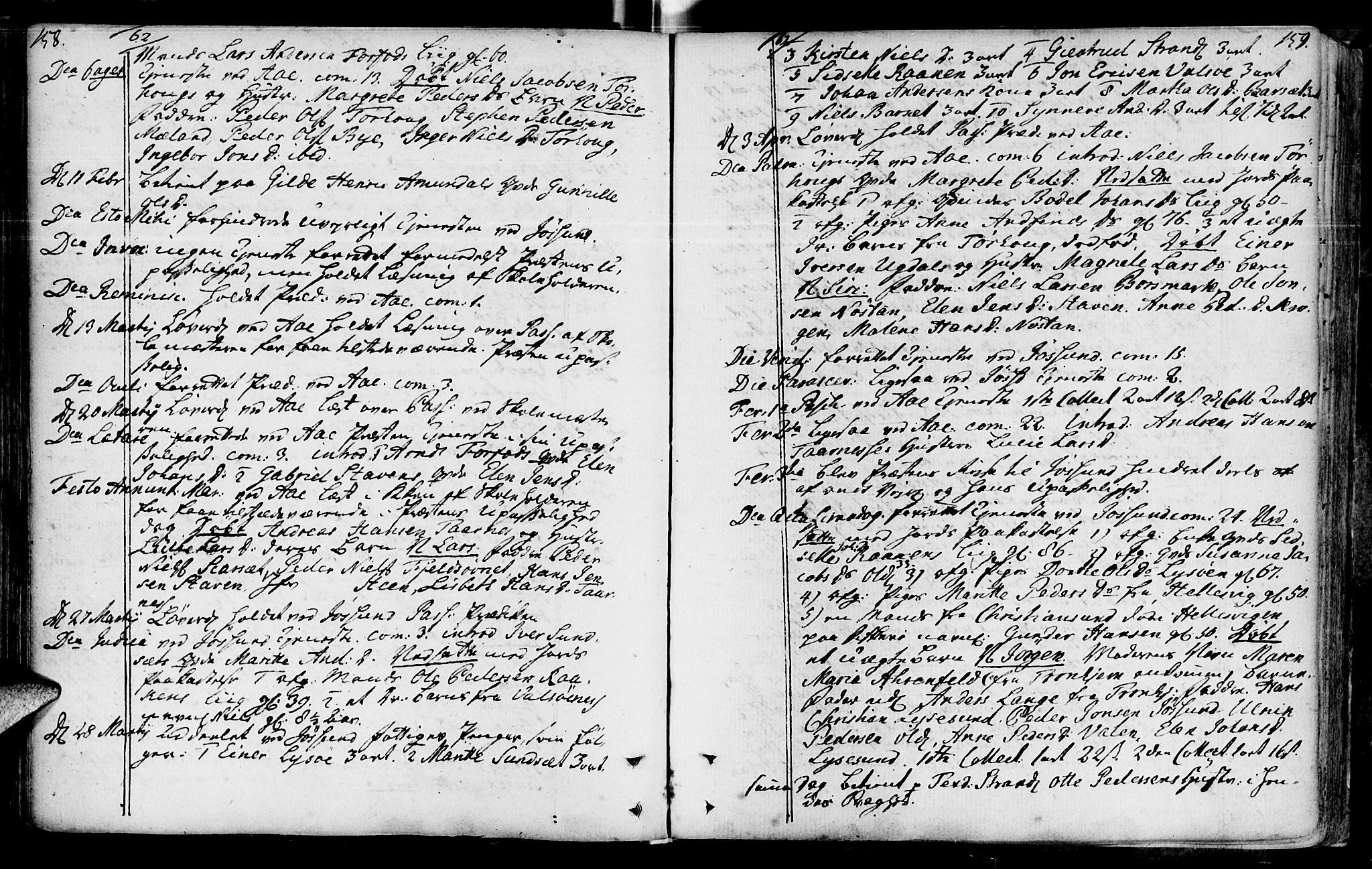 Ministerialprotokoller, klokkerbøker og fødselsregistre - Sør-Trøndelag, SAT/A-1456/655/L0672: Ministerialbok nr. 655A01, 1750-1779, s. 158-159