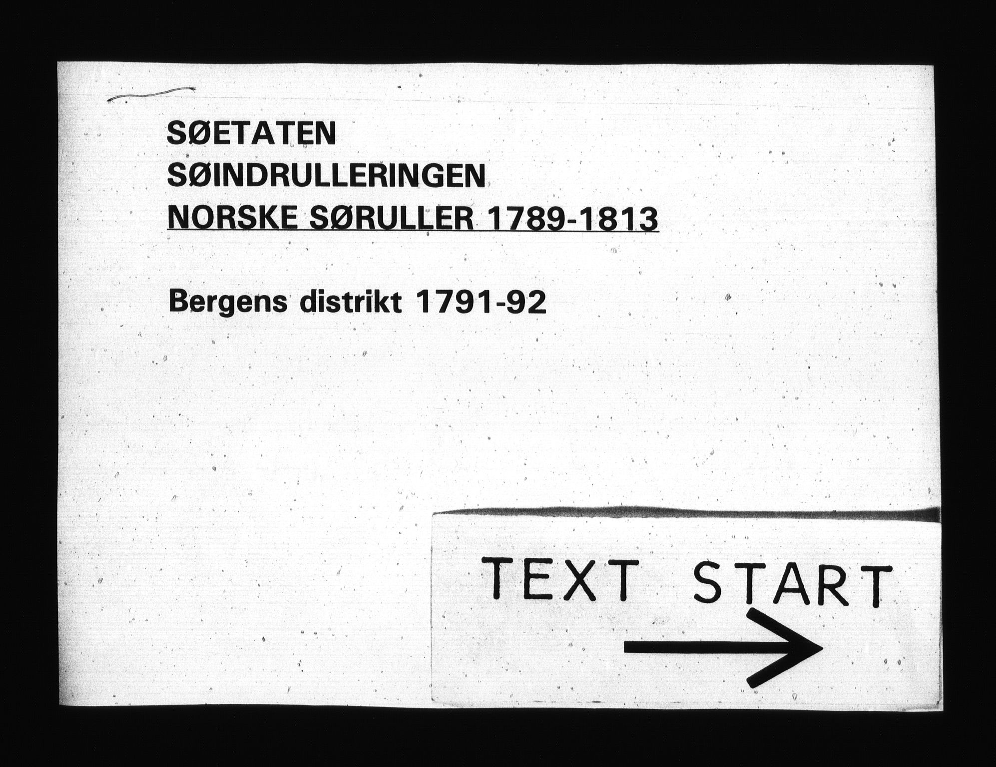 Sjøetaten, RA/EA-3110/F/L0217: Bergen distrikt, bind 1, 1791-1792