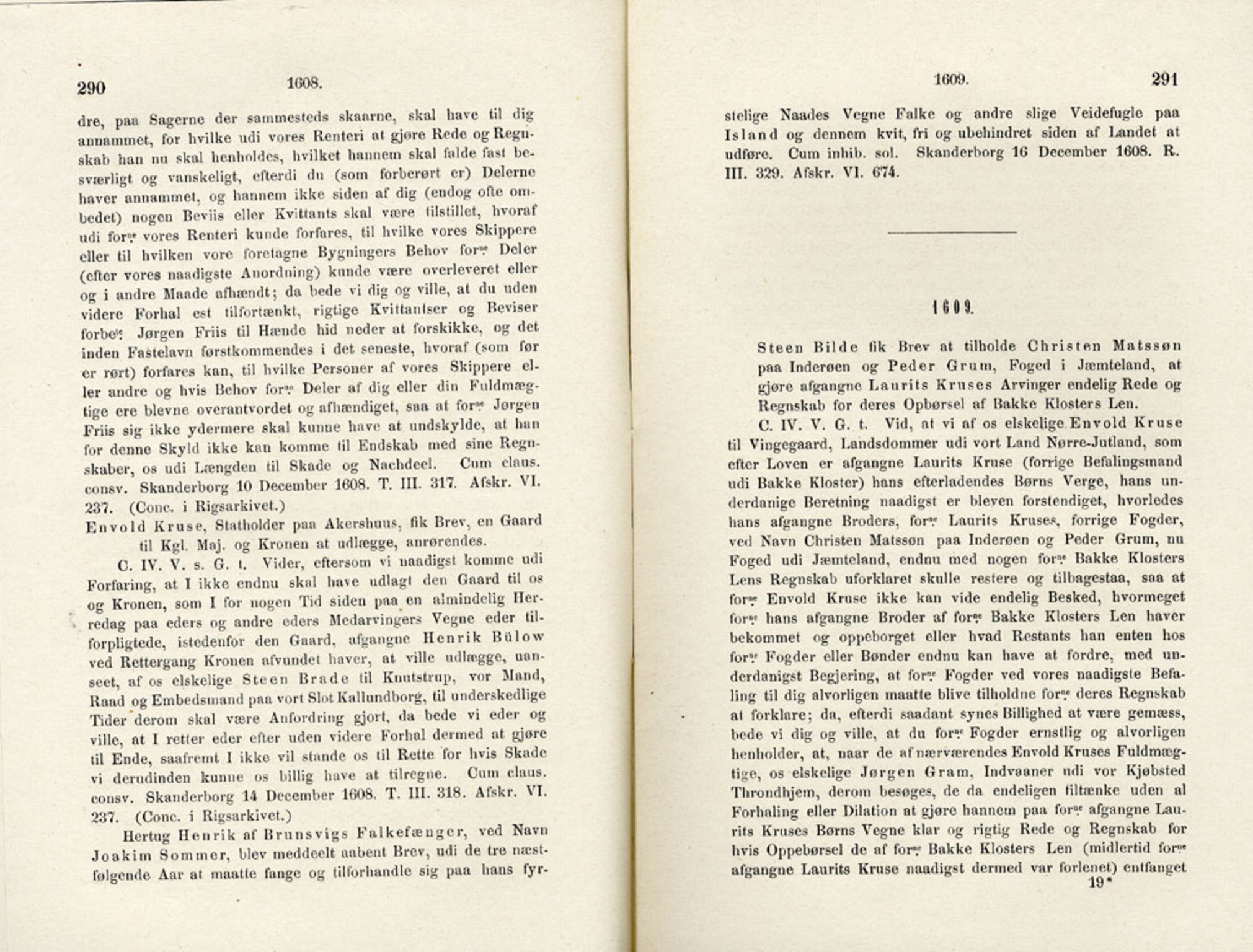 Publikasjoner utgitt av Det Norske Historiske Kildeskriftfond, PUBL/-/-/-: Norske Rigs-Registranter, bind 4, 1603-1618, s. 290-291