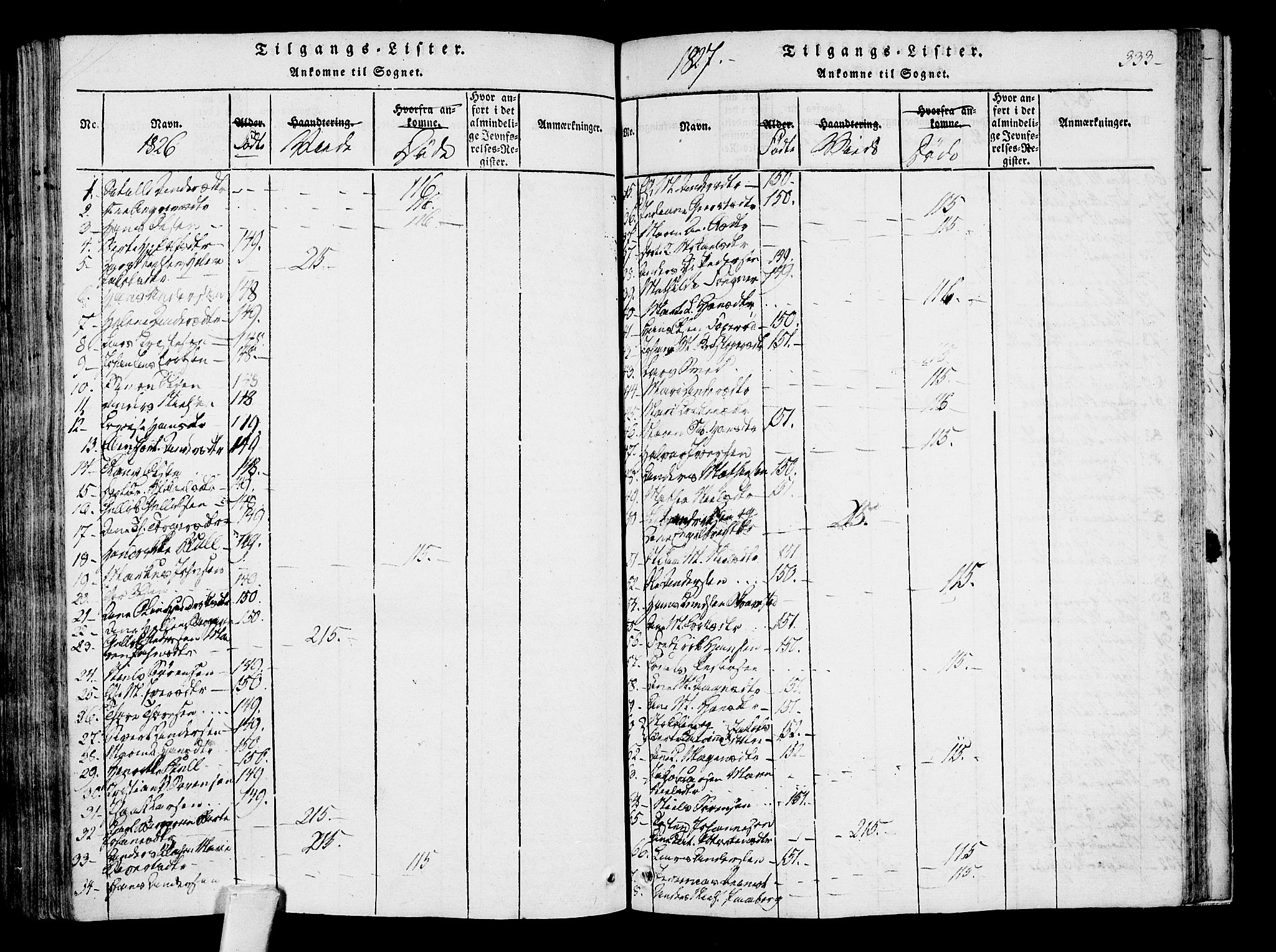 Sandar kirkebøker, AV/SAKO-A-243/F/Fa/L0004: Ministerialbok nr. 4, 1814-1832, s. 333
