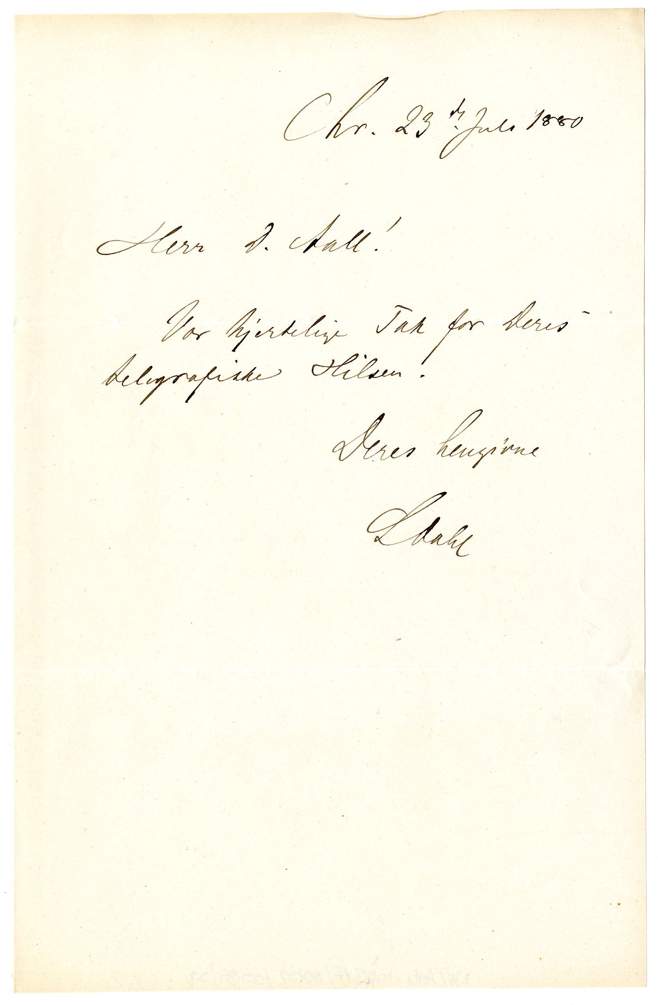Diderik Maria Aalls brevsamling, NF/Ark-1023/F/L0002: D.M. Aalls brevsamling. B - C, 1799-1889, s. 434