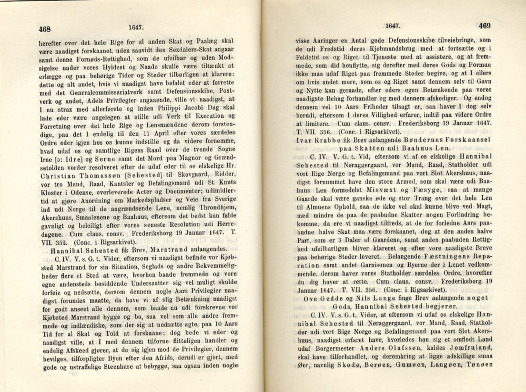 Publikasjoner utgitt av Det Norske Historiske Kildeskriftfond, PUBL/-/-/-: Norske Rigs-Registranter, bind 8, 1641-1648, s. 468-469