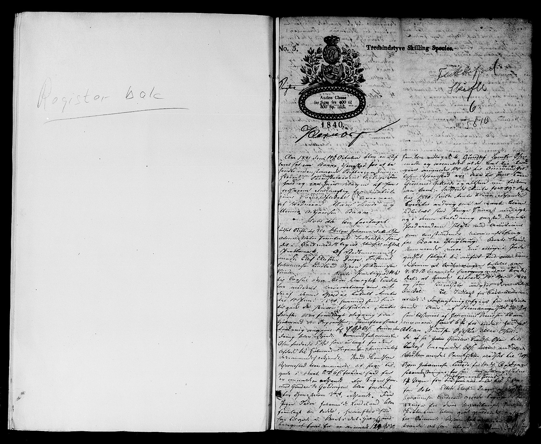 Flekkefjord sorenskriveri, SAK/1221-0001/H/Hc/L0012: Skifteprotokoll nr. 6, med gårdsnavn- og personnavnregister, 1841-1850, s. 0b-1a