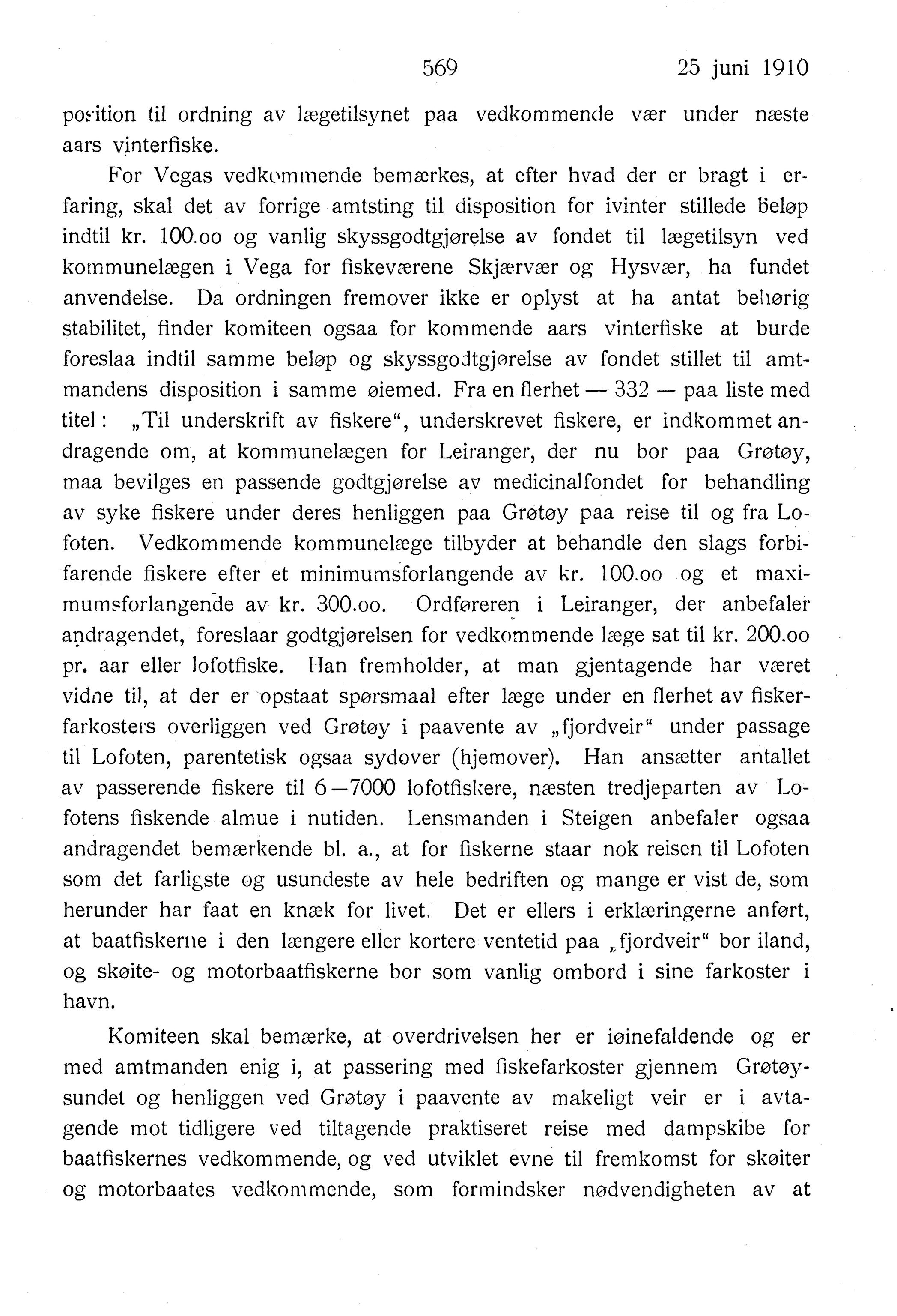 Nordland Fylkeskommune. Fylkestinget, AIN/NFK-17/176/A/Ac/L0033: Fylkestingsforhandlinger 1910, 1910