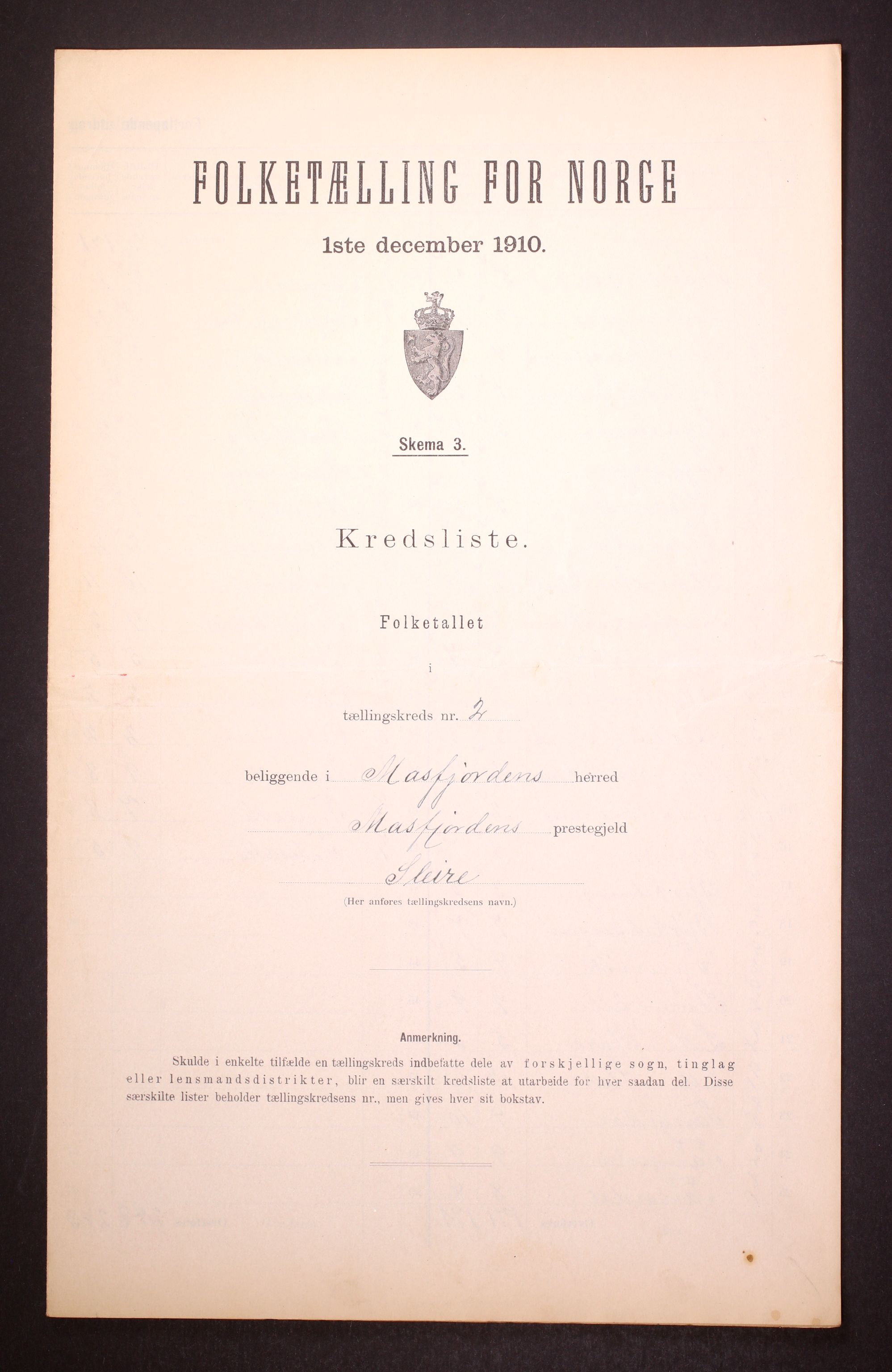RA, Folketelling 1910 for 1266 Masfjorden herred, 1910, s. 7