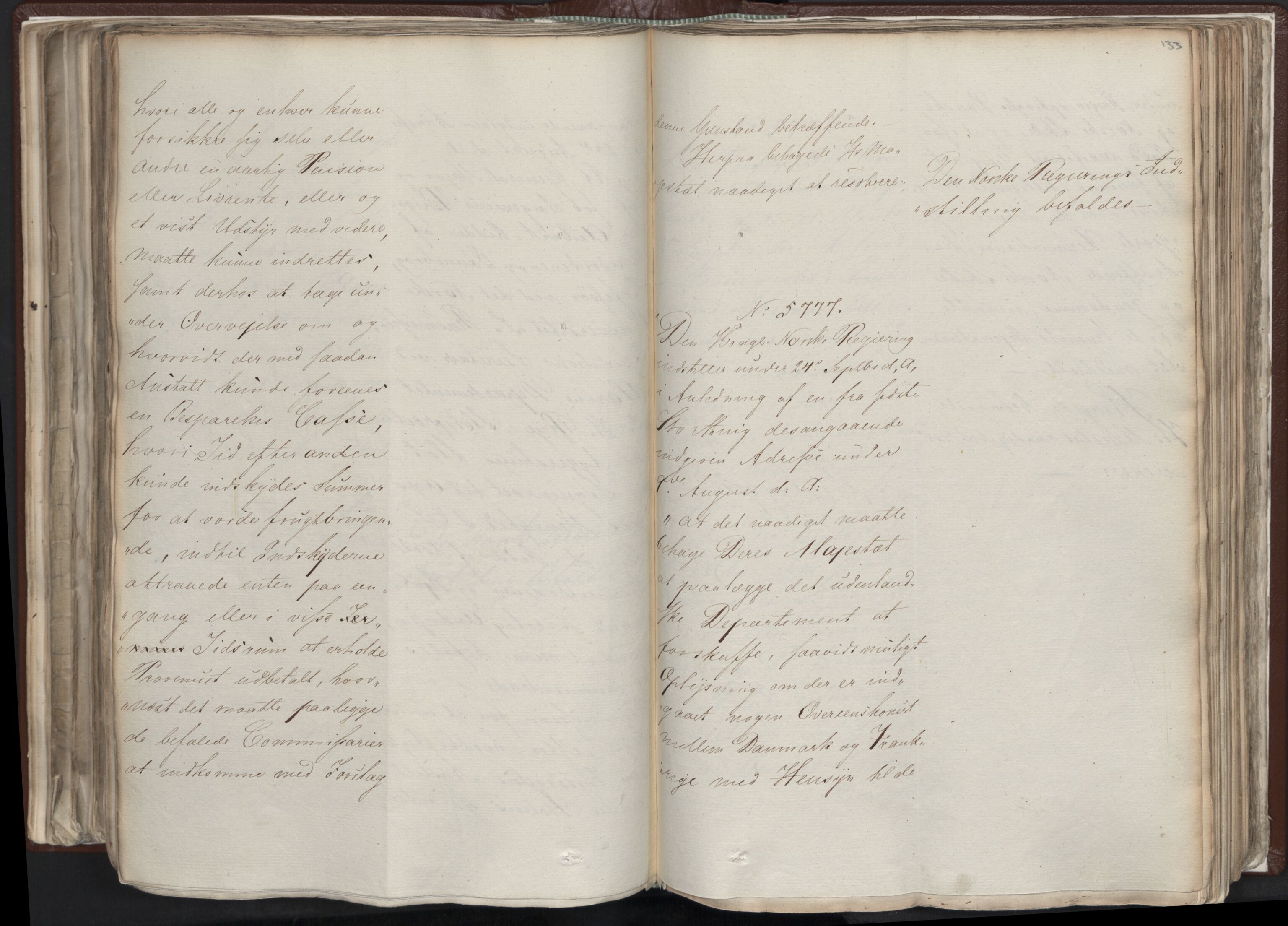 Statsrådssekretariatet, AV/RA-S-1001/A/Ab/L0012: Kgl. res. nr. 5679-6008 II, 1821, s. 132b-133a