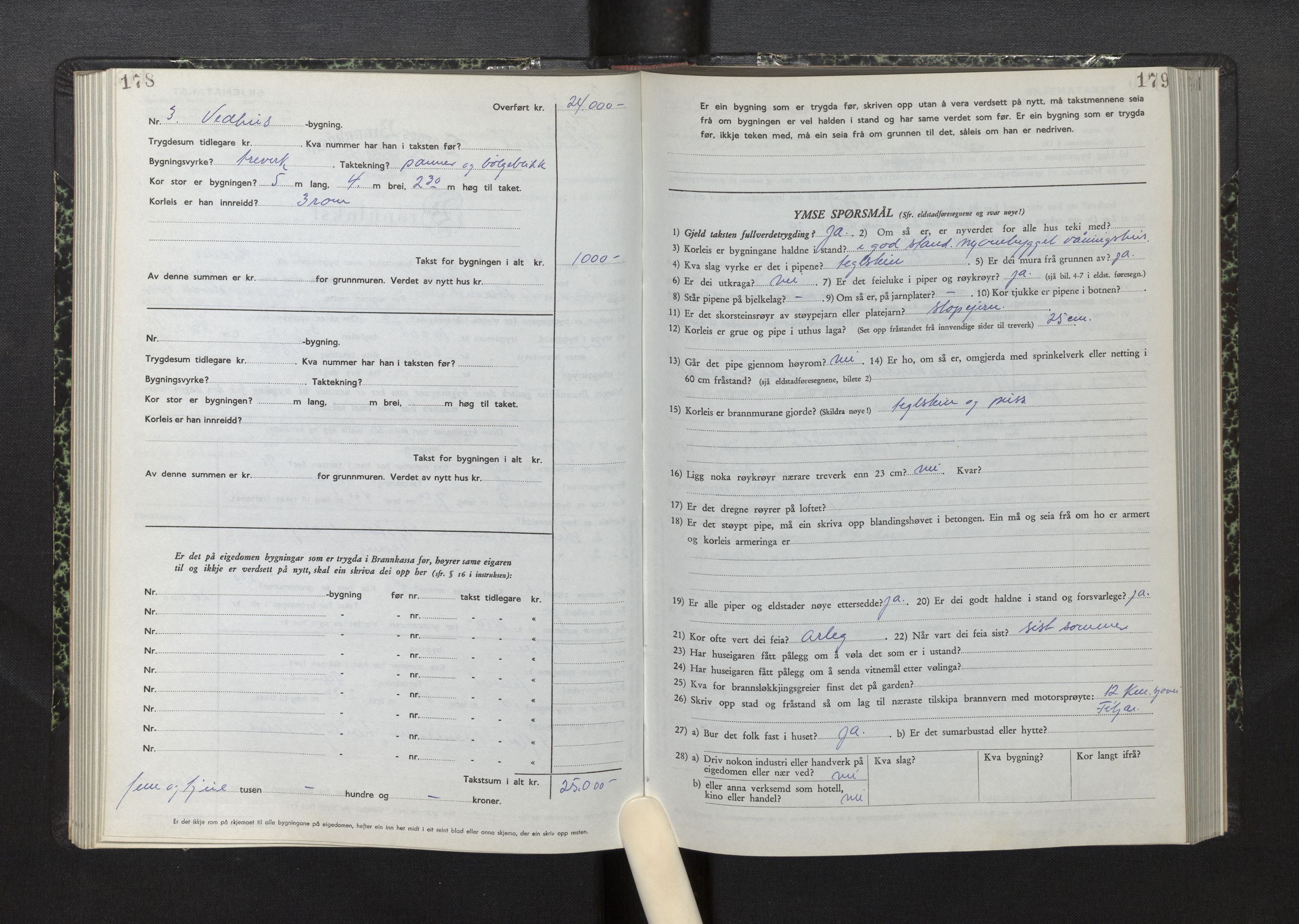 Lensmannen i Fitjar, SAB/A-32001/0012/L0001b: Branntakstprotokoll, skjematakst, 1949-1955, s. 178-179