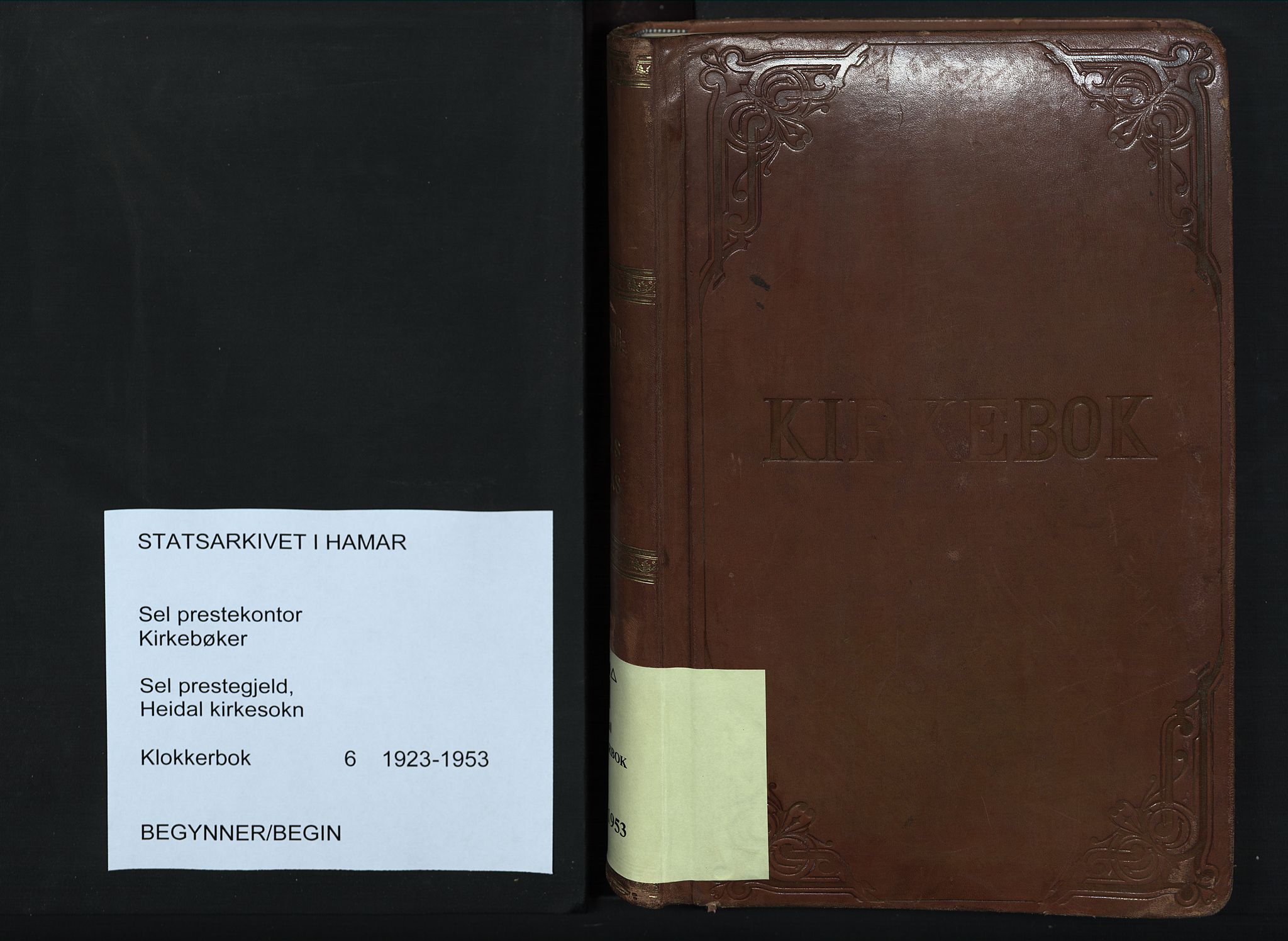 Sel prestekontor, SAH/PREST-074/H/Ha/Hab/L0006: Klokkerbok nr. 6, 1923-1953
