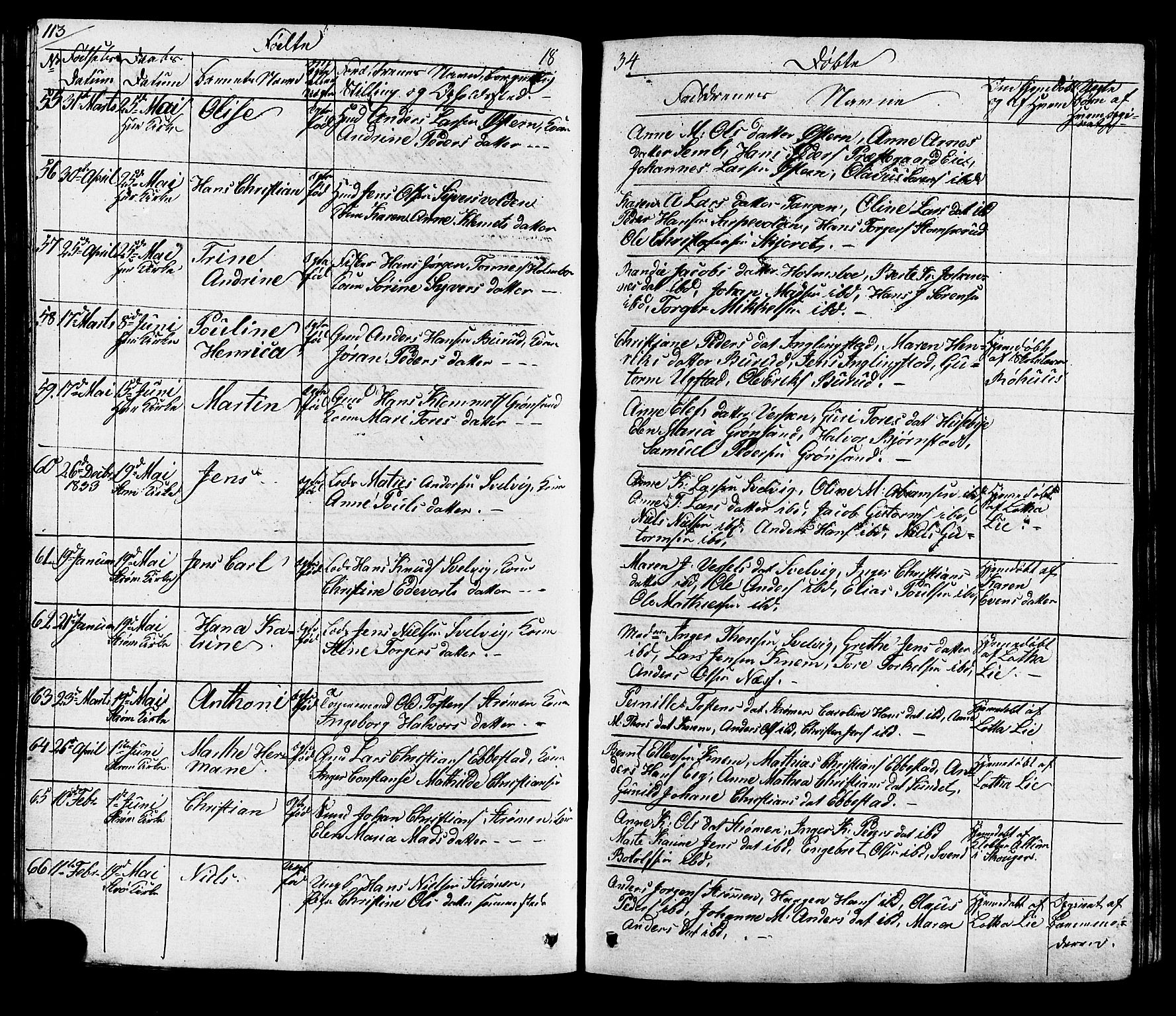 Hurum kirkebøker, AV/SAKO-A-229/G/Ga/L0002: Klokkerbok nr. I 2, 1827-1857, s. 113