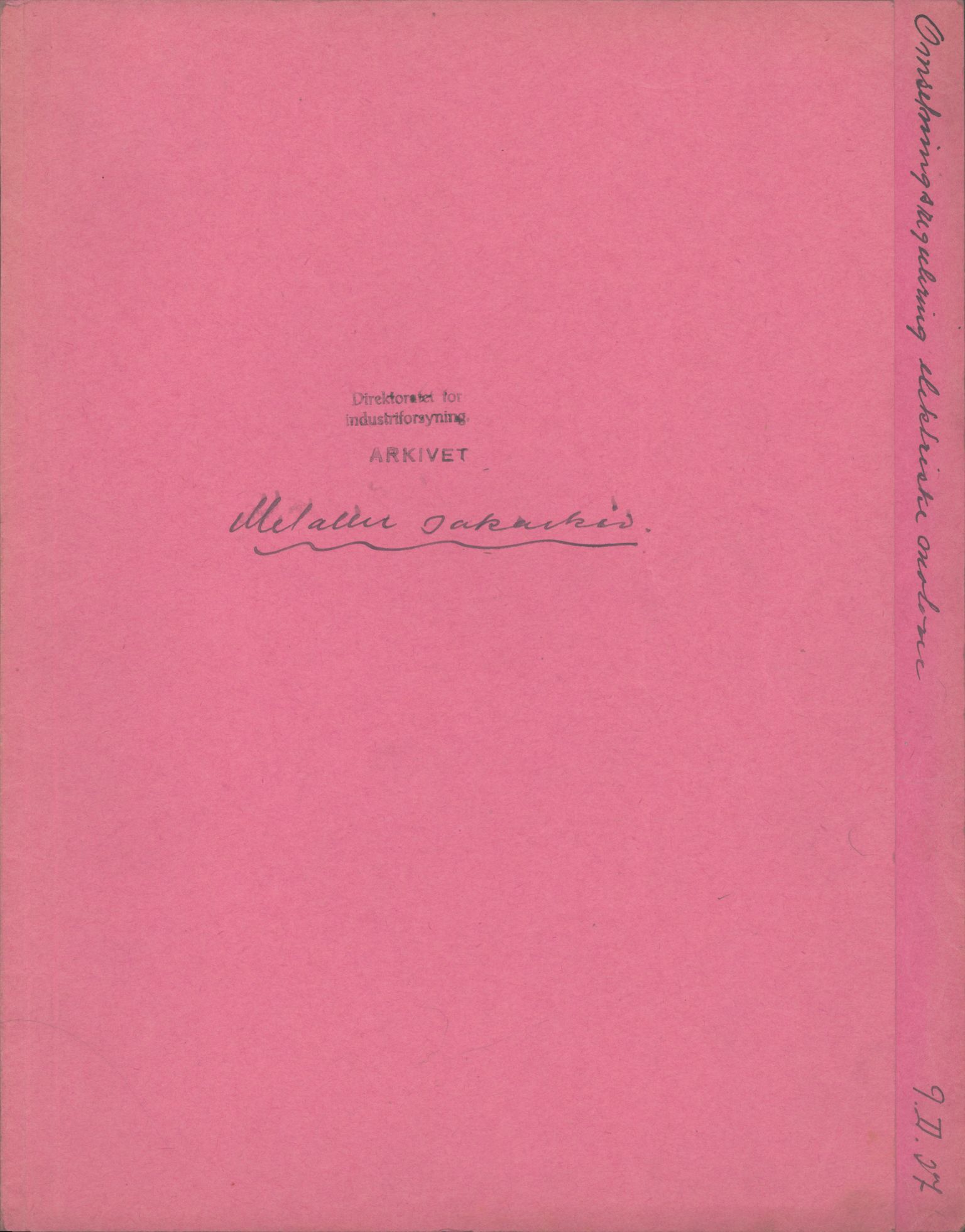 Direktoratet for industriforsyning, Sekretariatet, RA/S-4153/D/Df/L0055: 9. Metallkontoret, 1940-1945, s. 1696